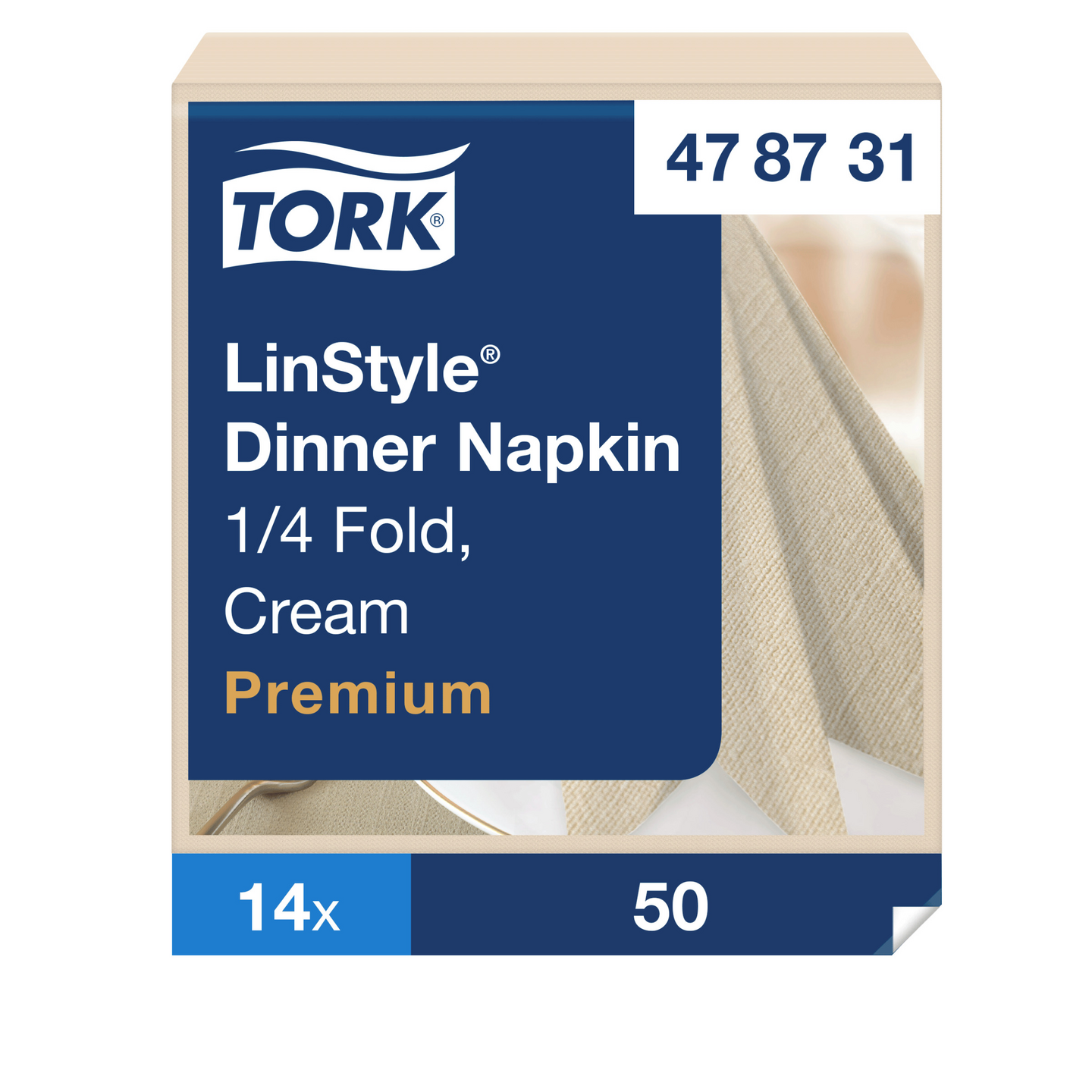 Tork Linstyle dinner lautasliina kerma 39cm 1/4-taitto teollisesti kompostoituva 50kpl