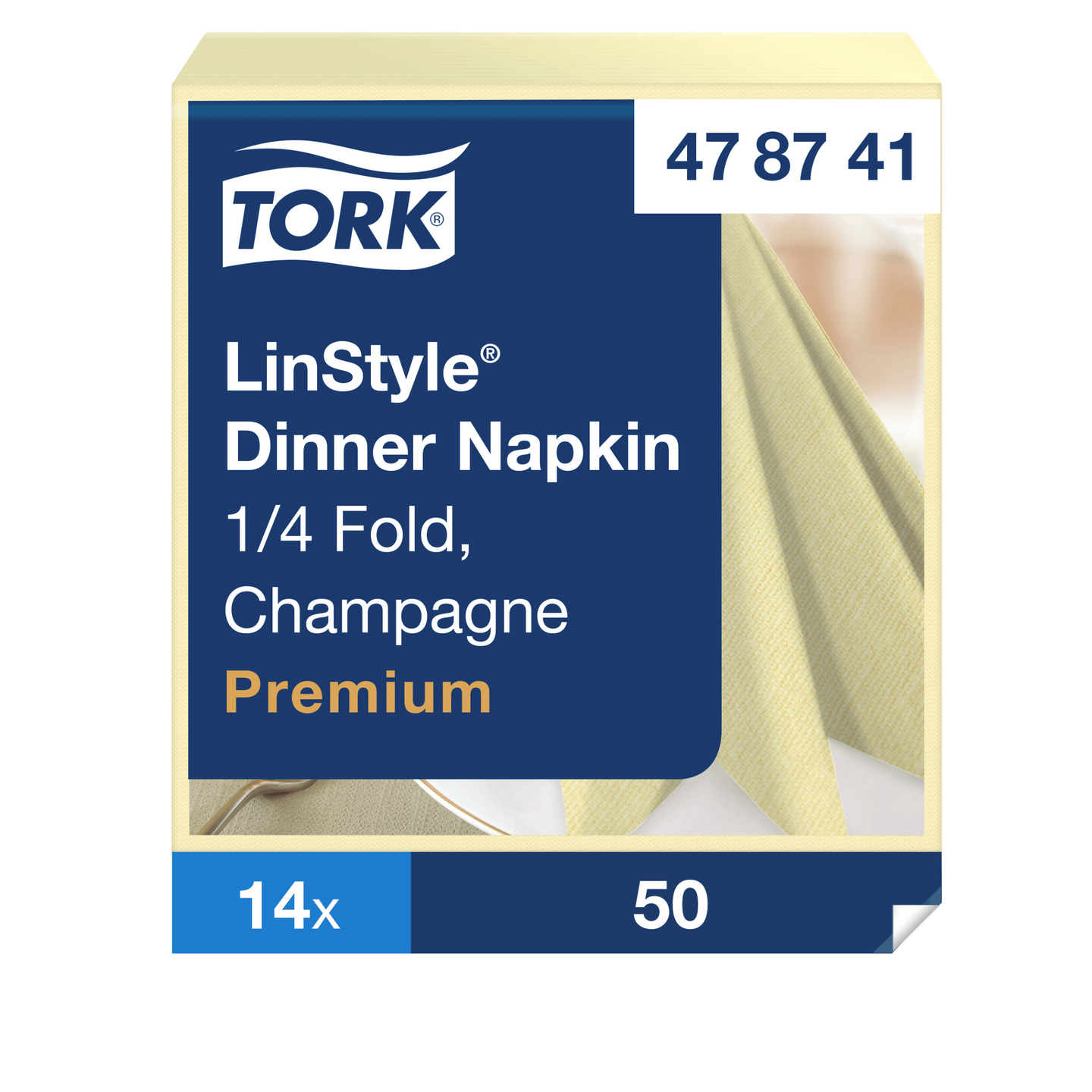 Tork Linstyle dinner lautasliina samppanja 39cm 1/4-taitto teollisesti kompostoituva 50kpl
