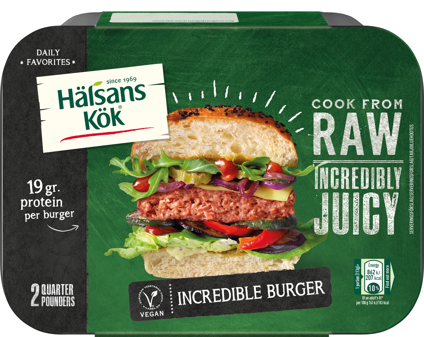 Hälsans Kök incredible burger 226g pakaste