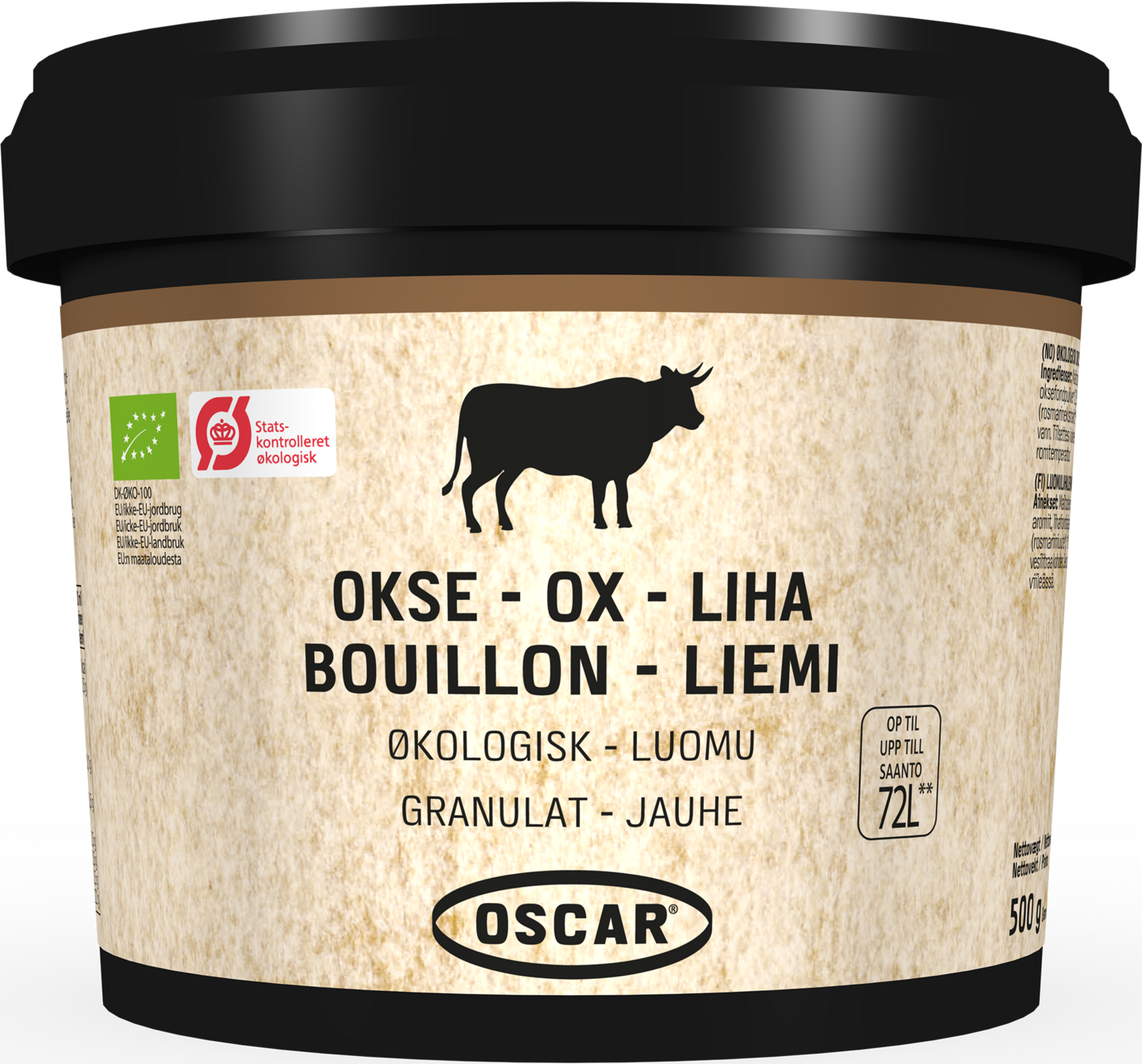 Oscar lihaliemijauhe 500g/72l luomu