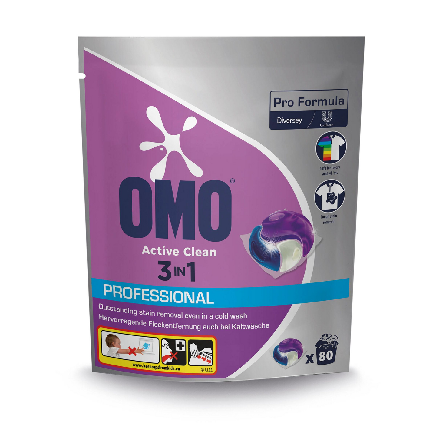 Omo Professional Formula Active Clean 3 in 1 pyykinpesukapseli 80kpl