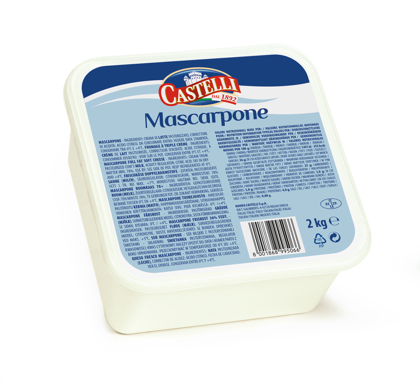 Castelli mascarpone tuorejuusto 2 kg