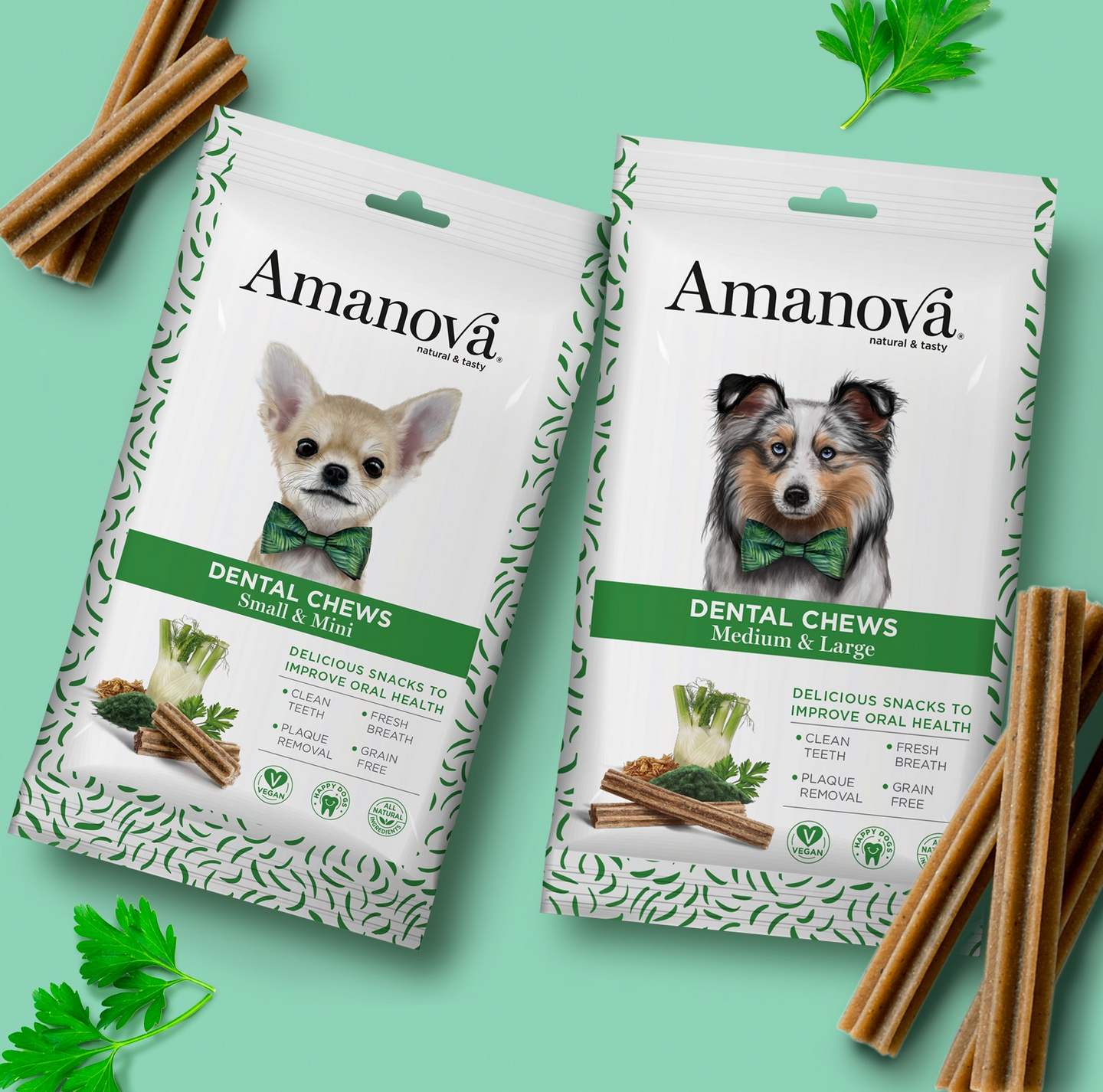 Amanova dog adult Dental puruherkku medium & large vegan