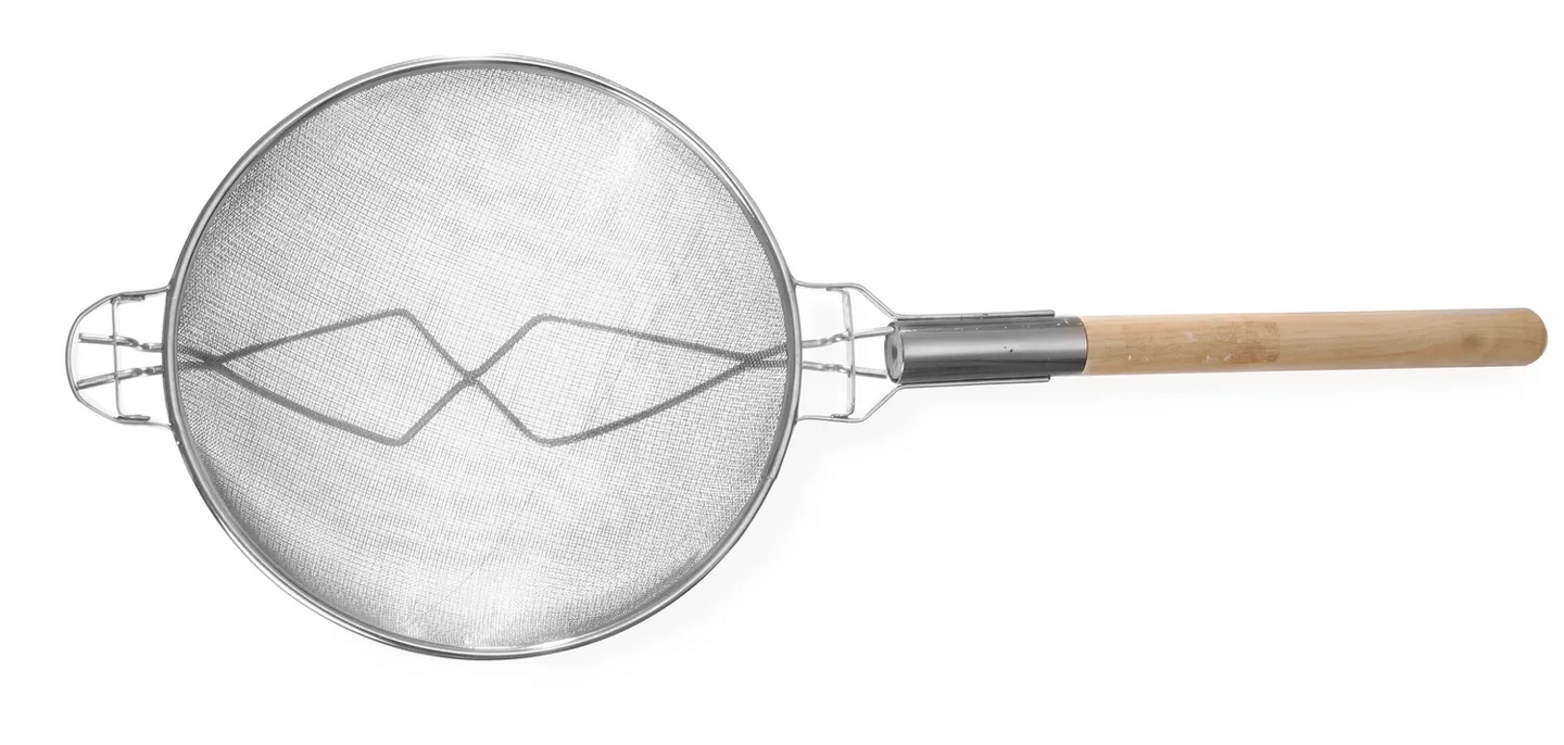 Hendi siivilä tuplaverkko Ø31x80 cm tinattu, puukahva