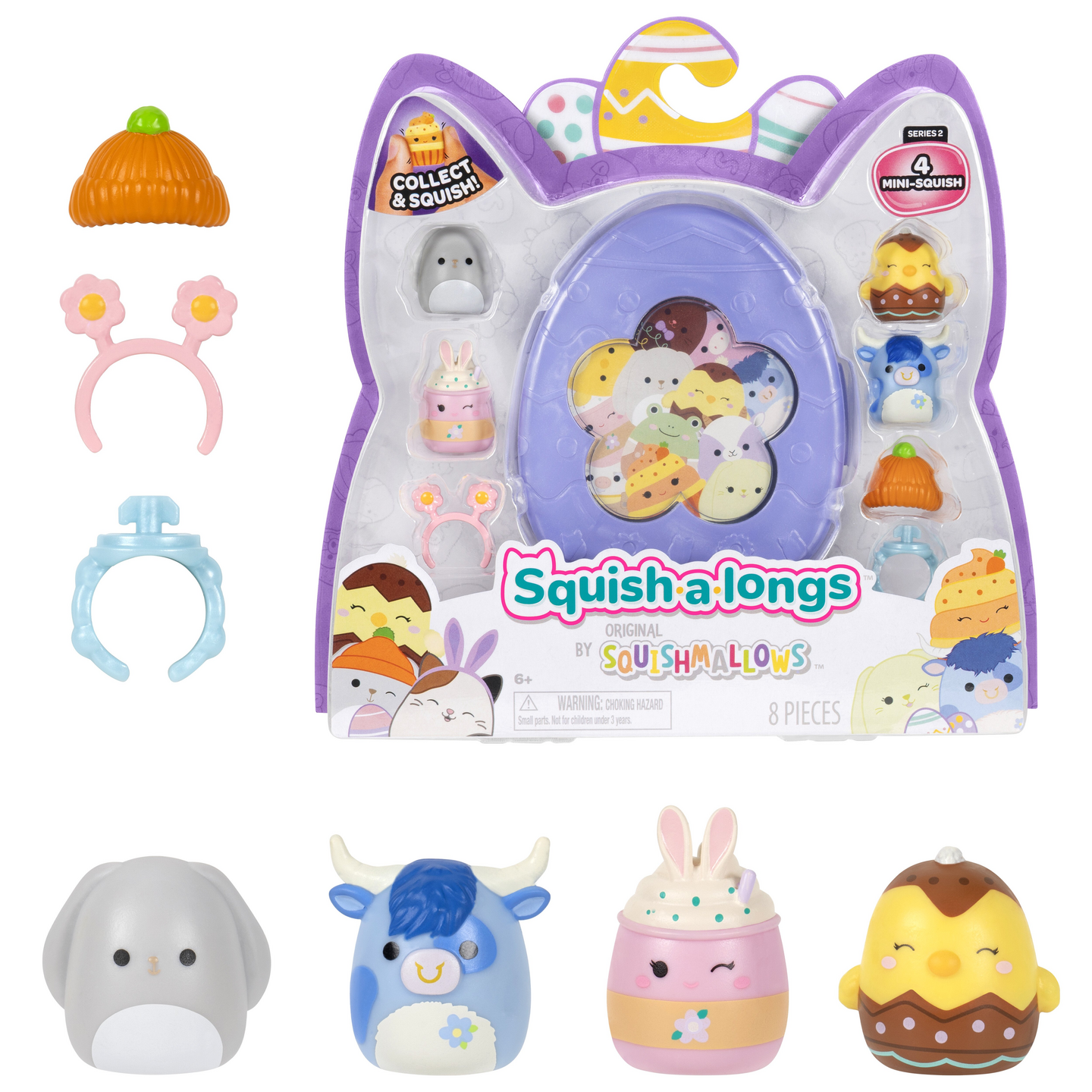 Squish-a-longs Kevät 2,5 cm 4 kpl ja kot