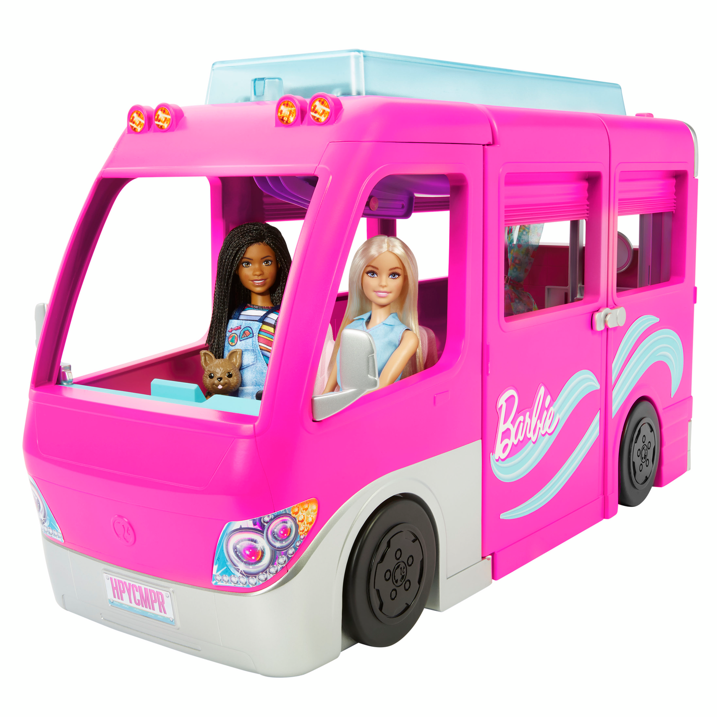 Barbie Dreamcamper -asuntoauto uima-altaalla leikkisetti