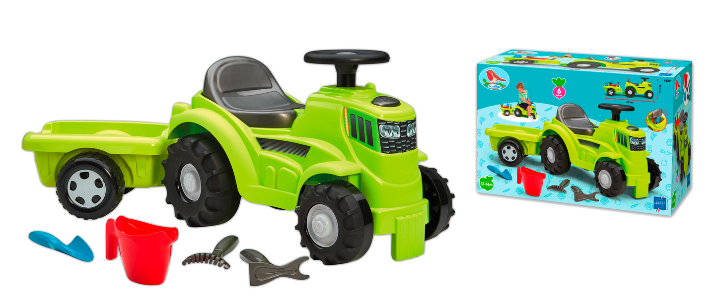 Ride-on traktori+perävaunu, tarvikkeita