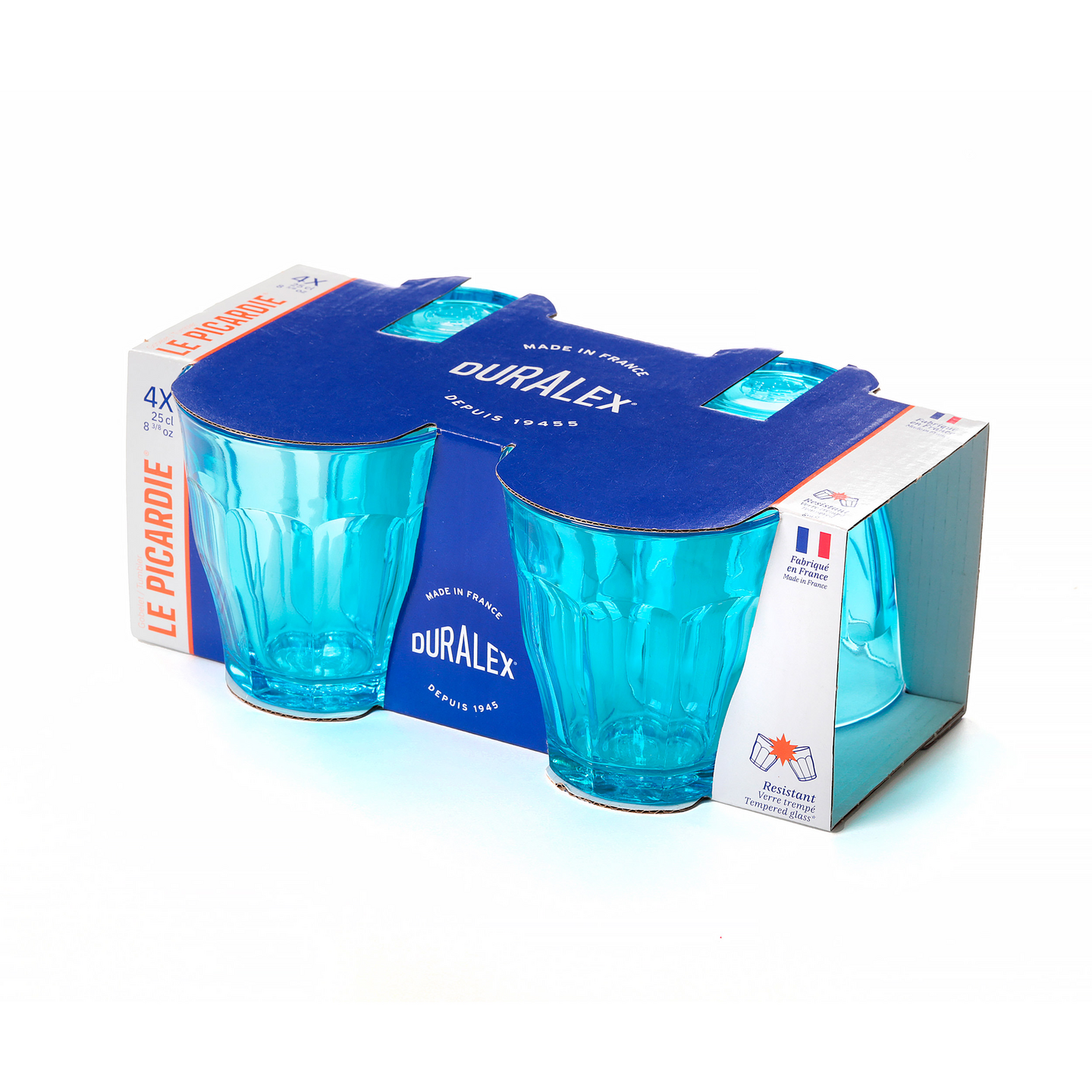 Duralex Picardie juomalasi 25 cl turkoosi karkaistu 4 kpl