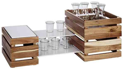 Superbox laatikko GN 1/4 kork. 10,5 cm akaasia puu