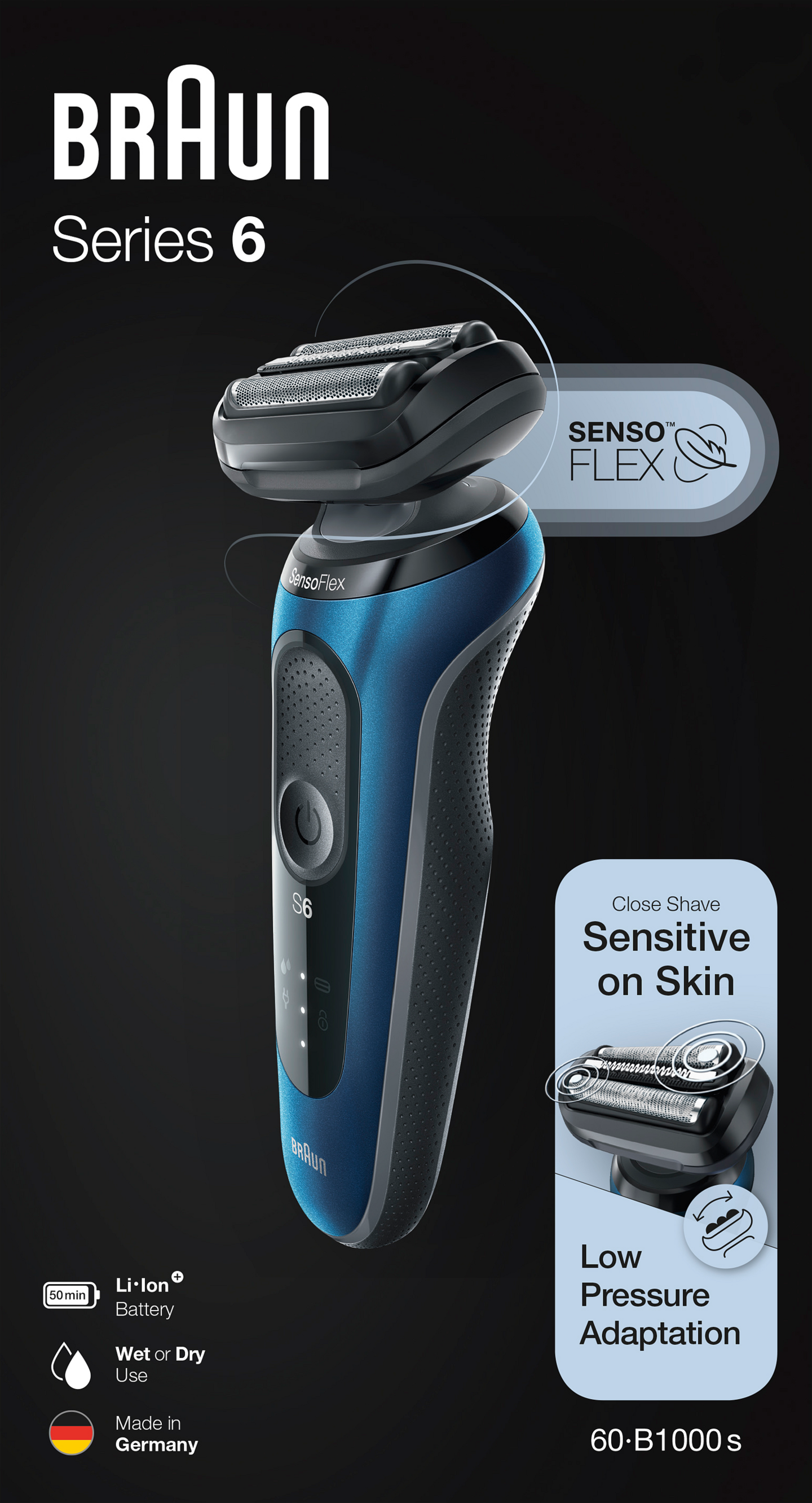 Braun Series 6 60-B1000s -parranajokone