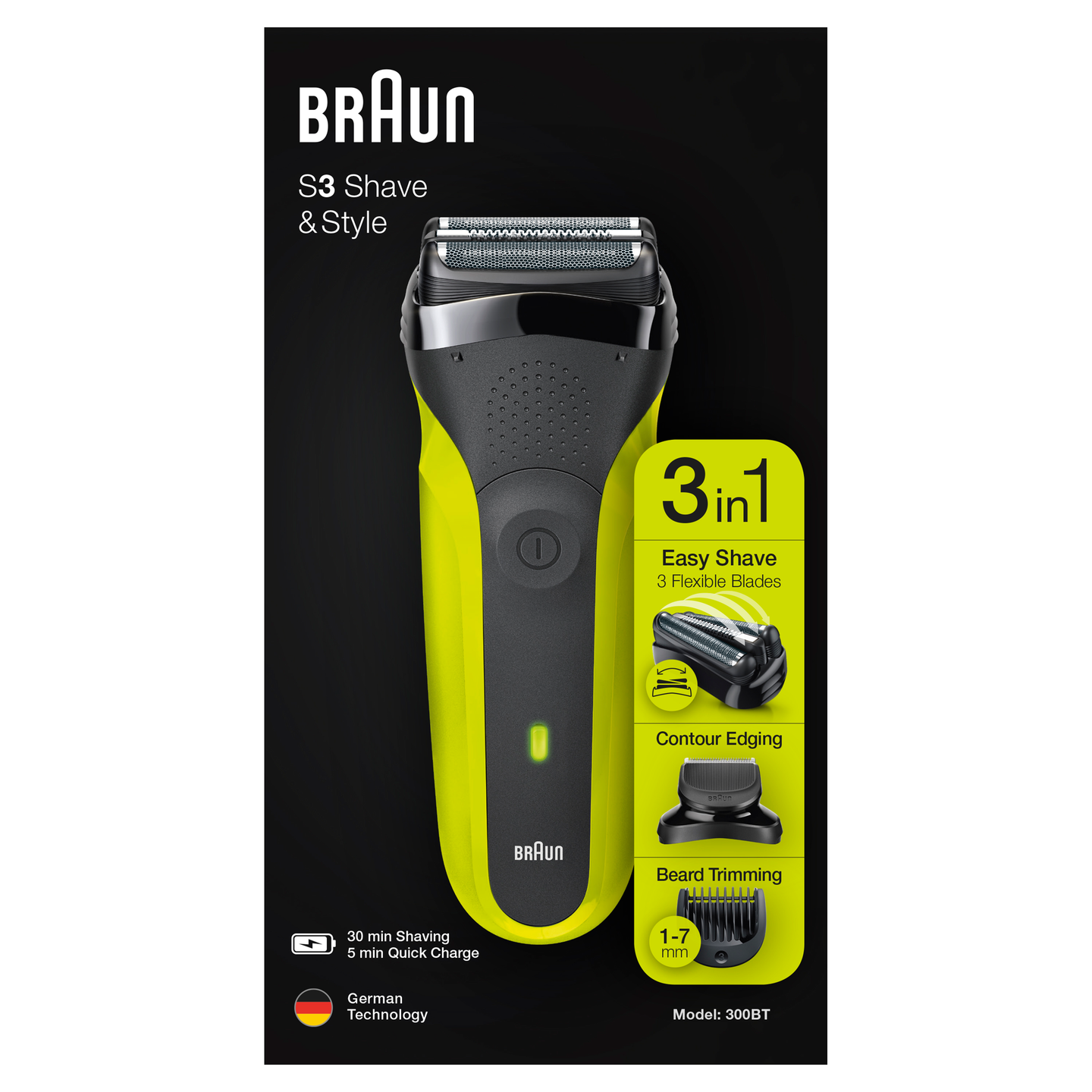 Braun Series 3 Shave & Style 300BT -parranajokone