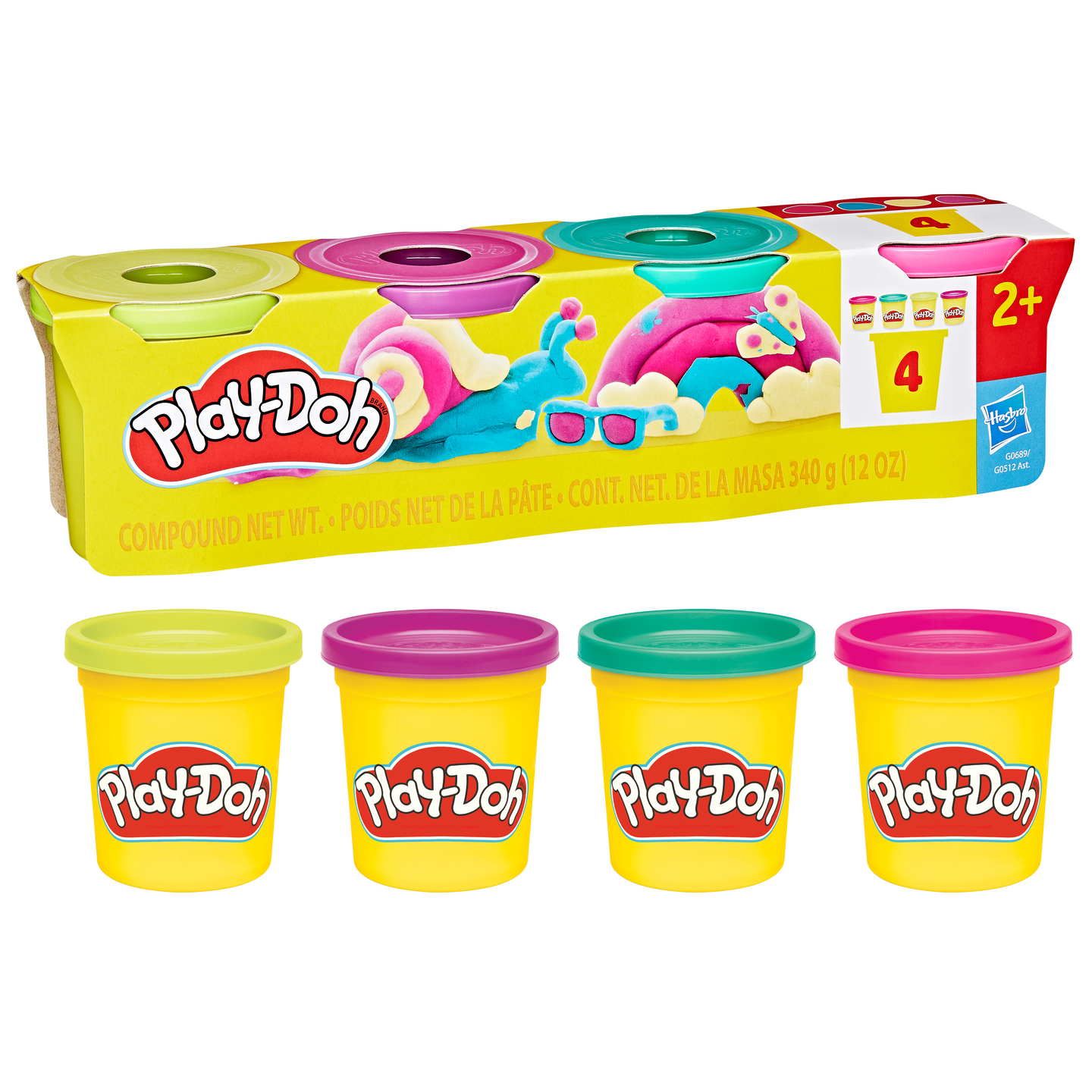 Play-Doh 4 pkt 340g Vibrant