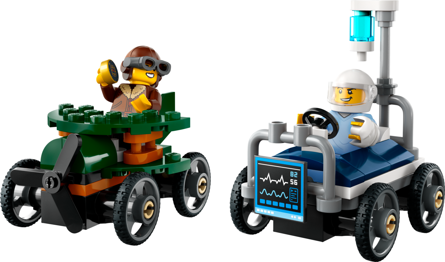 LEGO City 60459 Lentokone vastaan sairaalansänky – kilpa-autopakkaus
