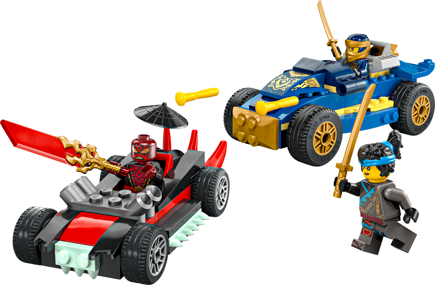 LEGO NINJAGO 71840 Roguen ja Drixin kilpa-autojen kaksintaistelu