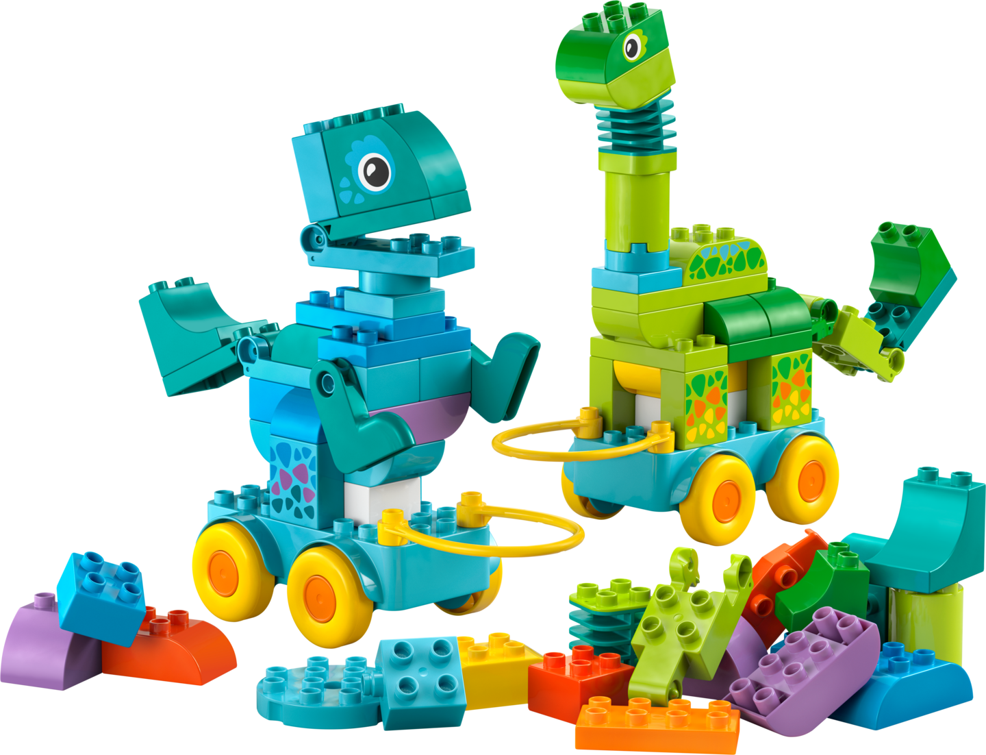 LEGO® DUPLO® Kaupunki: Dinosauruksia pyörien päällä – 3in1-setti 10451