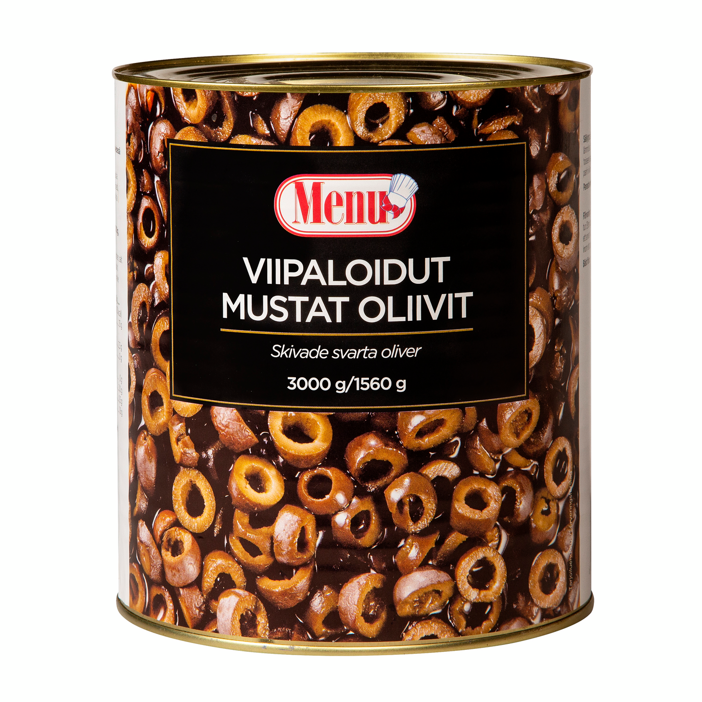 Menu viipaloidut mustat oliivit 3000g/1560g