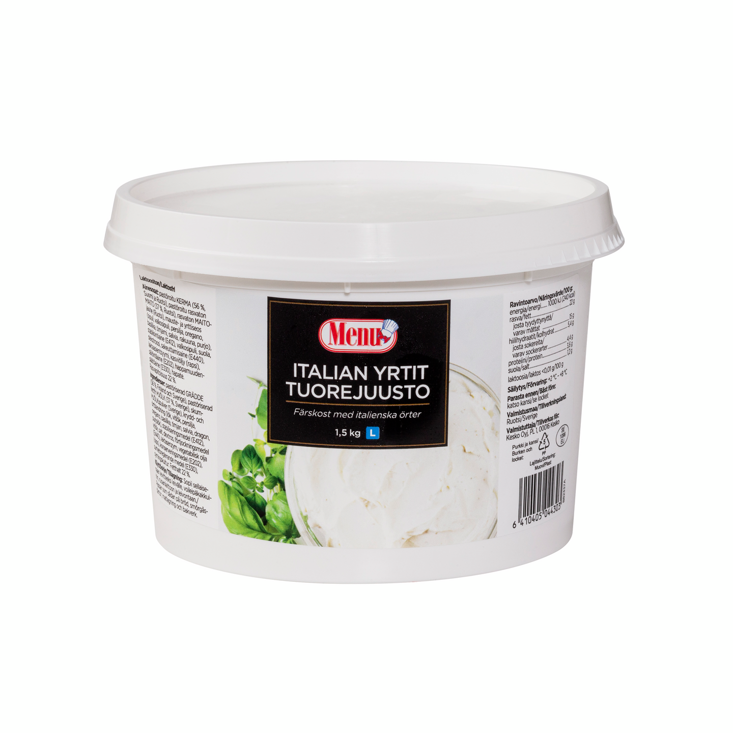 Menu italian yrtit tuorejuusto 1,5kg laktoositon