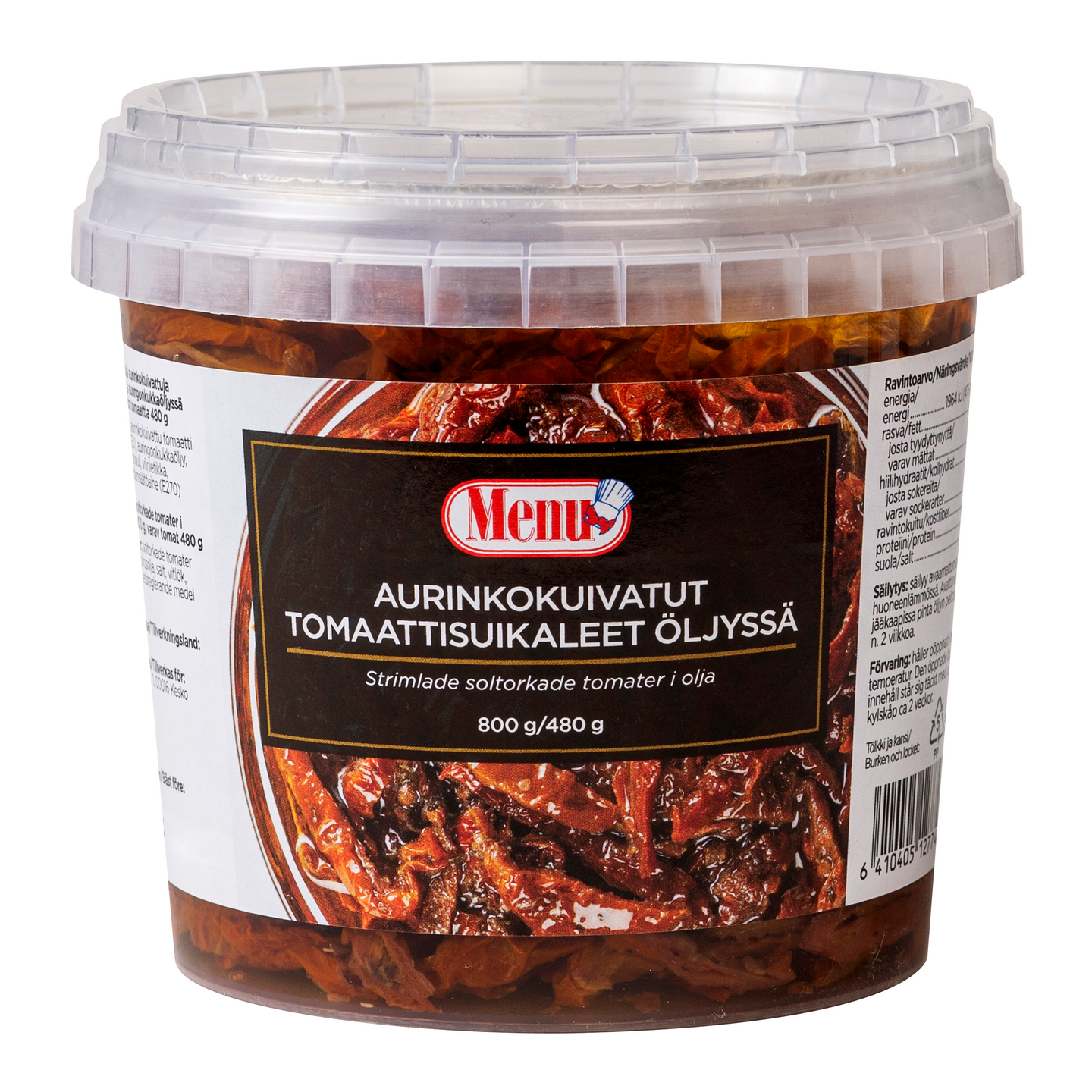 Menu aurinkokuivatut tomaattisuikaleet auringonkukkaöljyssä 800g/480g