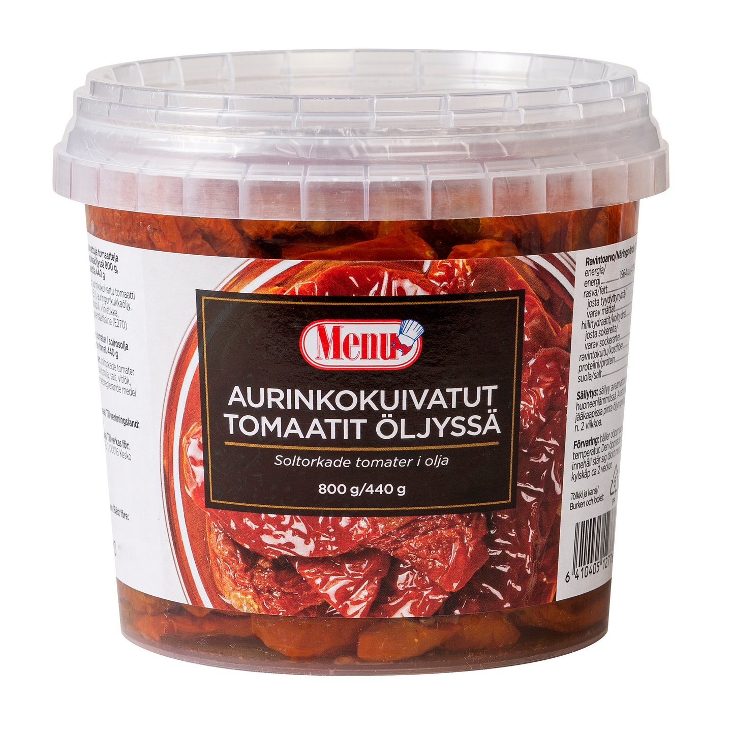 Menu aurinkokuivatut tomaatit auringonkukkaöljyssä 800g/440g