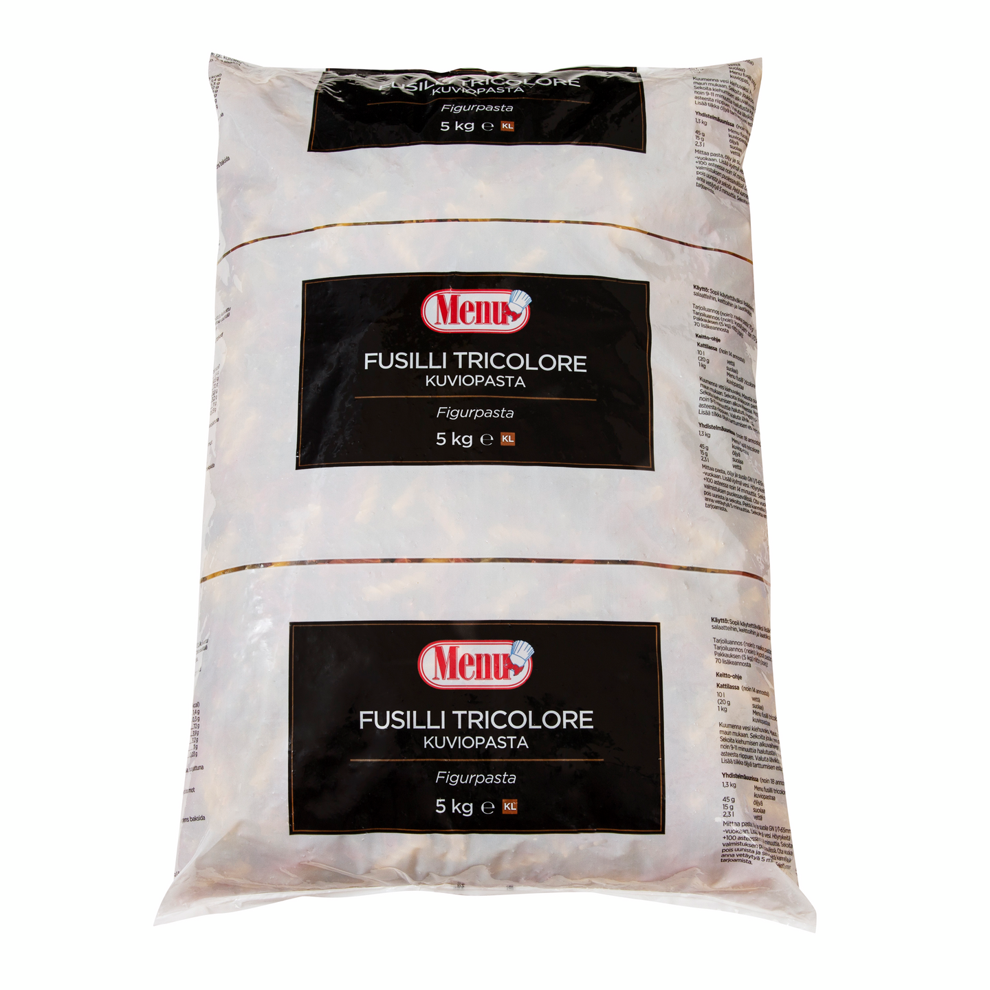 Menu kuviopasta fusilli tricolore 5kg