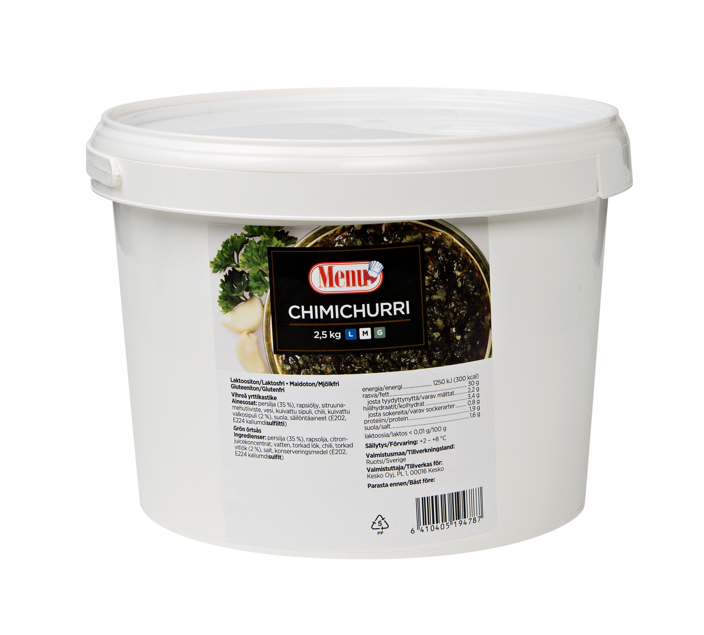 Menu Chimichurri 2,5kg vihreä yrttikastike