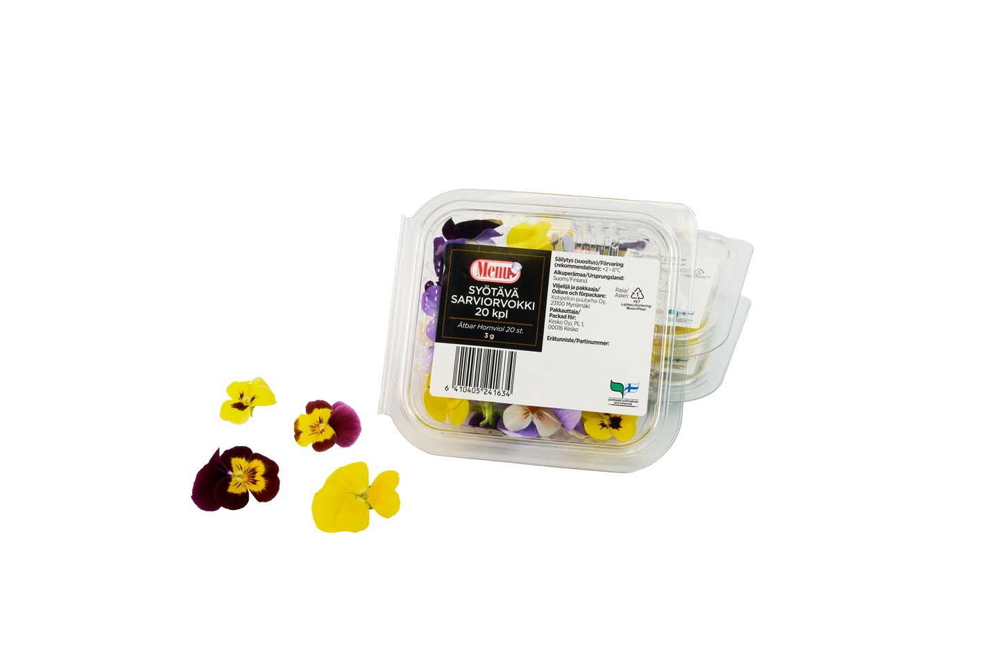Menu syötävä sarviorvokki 20kpl Suomi