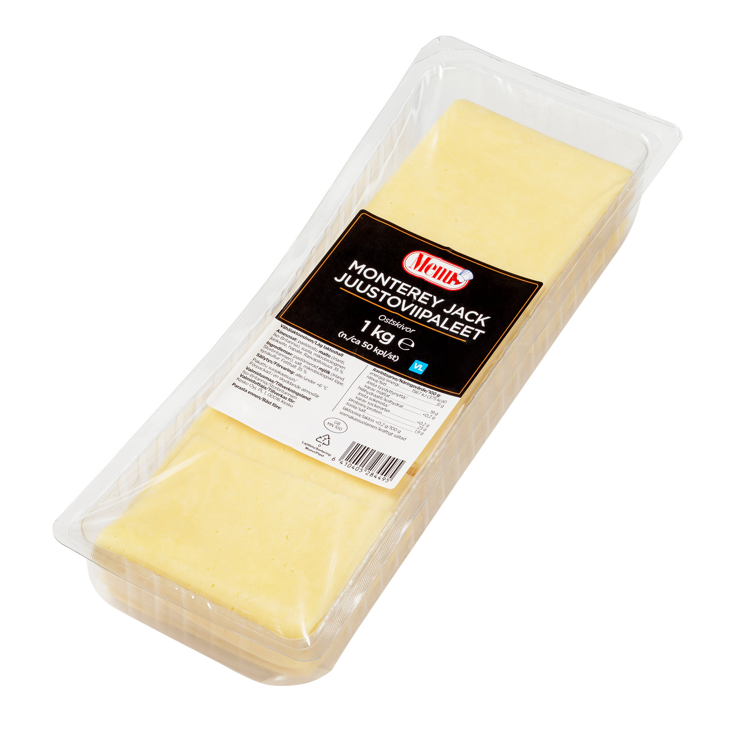 Menu Monterey Jack juustoviipale 31% 1kg vähälaktoosinen