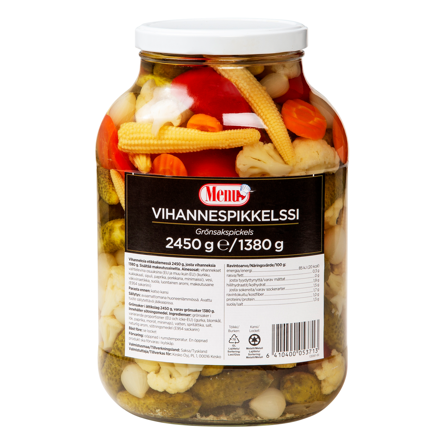 Menu vihannespikkelsi 2450g/1380g