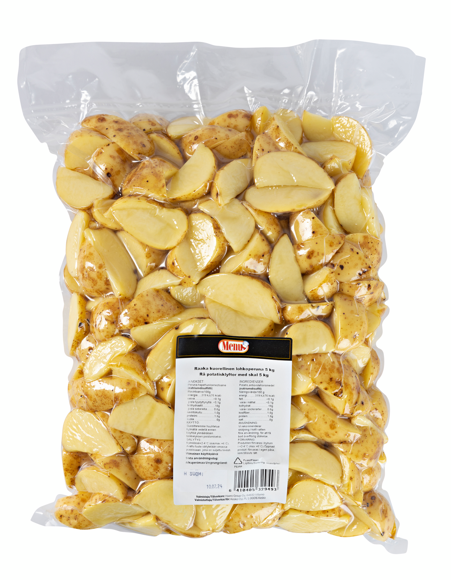 Menu raaka kuorellinen lohkoperuna 5kg Suomi