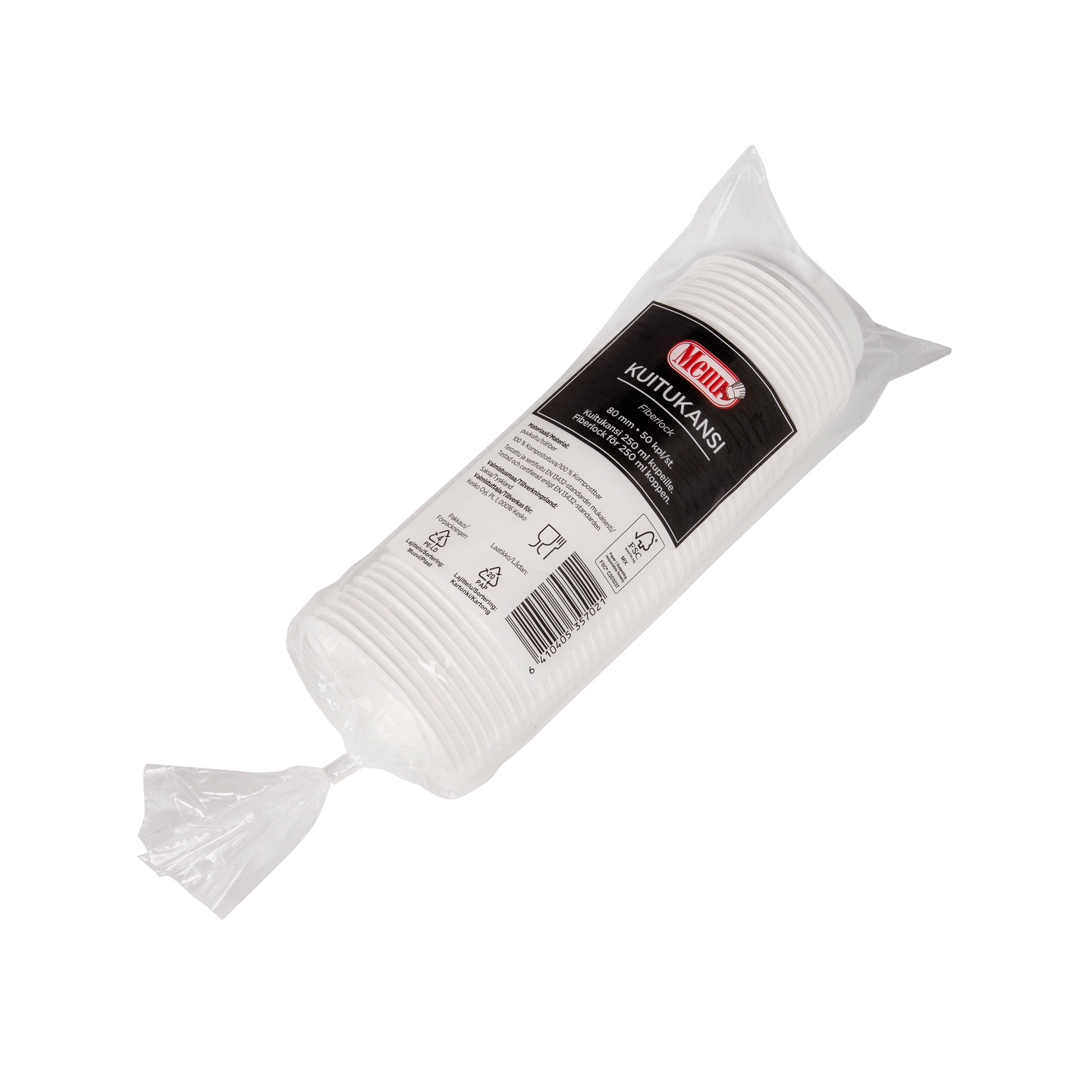 Menu kuitukansi 250ml kupeille ø80mm 50kpl