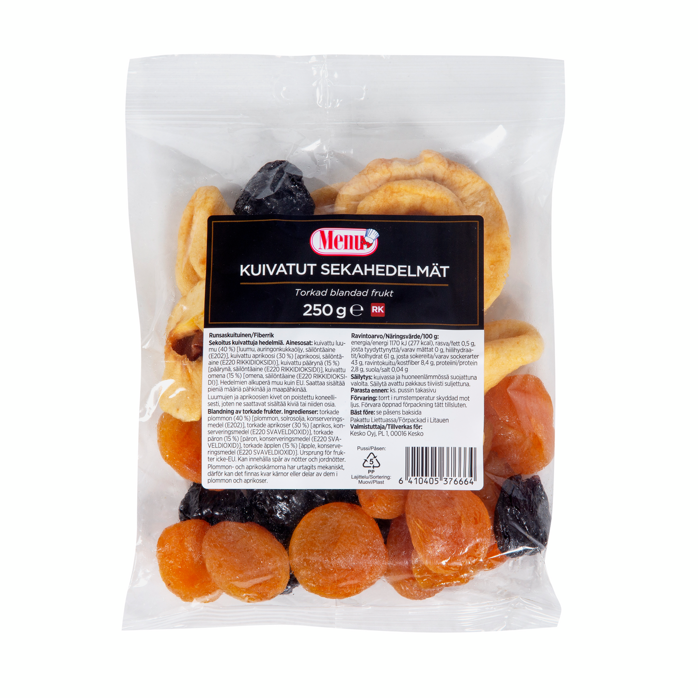 Menu kuivatut sekahedelmät 250g