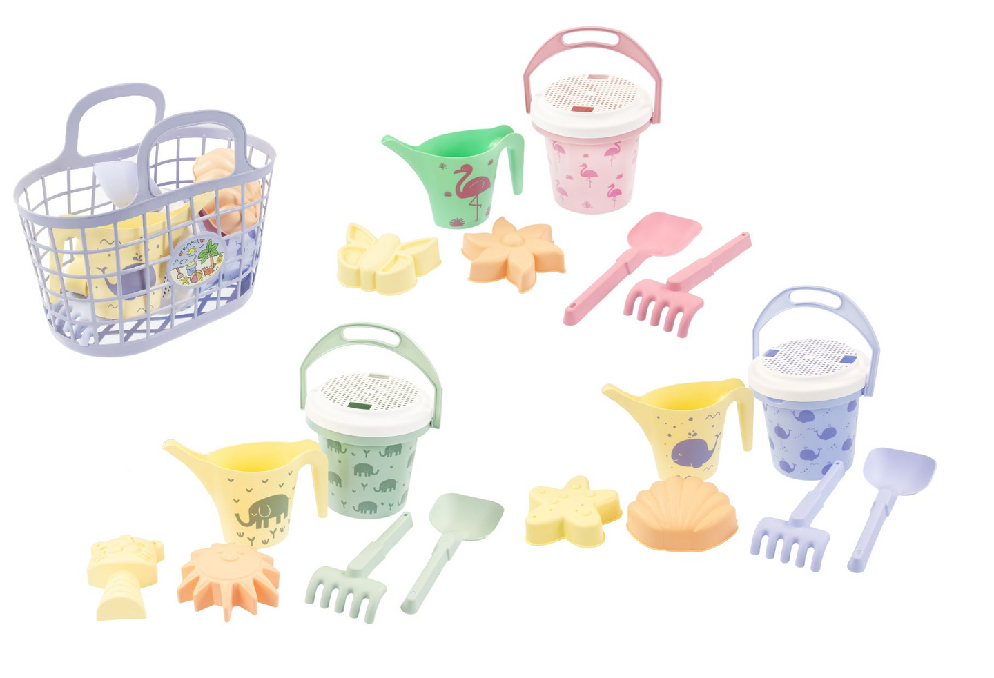 Kori ja hiekkalelut lajitelma