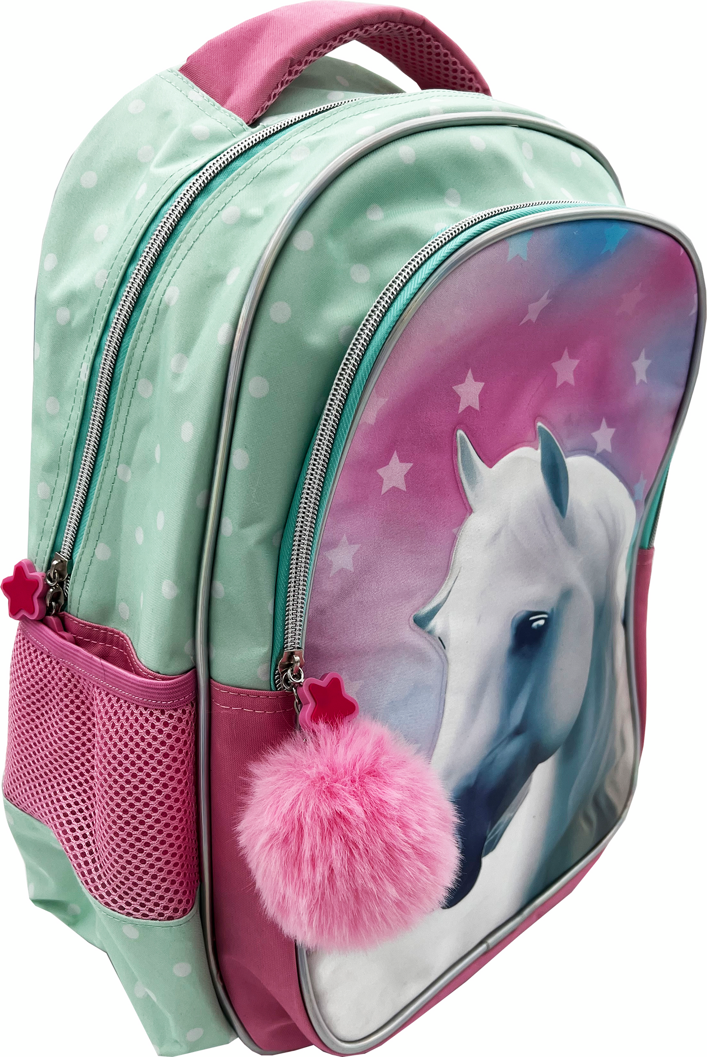 Sweet Horse lasten koulureppu pompom -koristeella