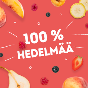 Semper 110g Fruktmums Hallon omena, vadelma ja banaani alkaen 6 kk täyshedelmäsose