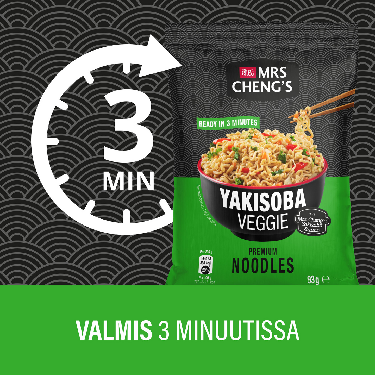 Mrs Cheng’s​ Yakisoba nuudeli kasvis 93g