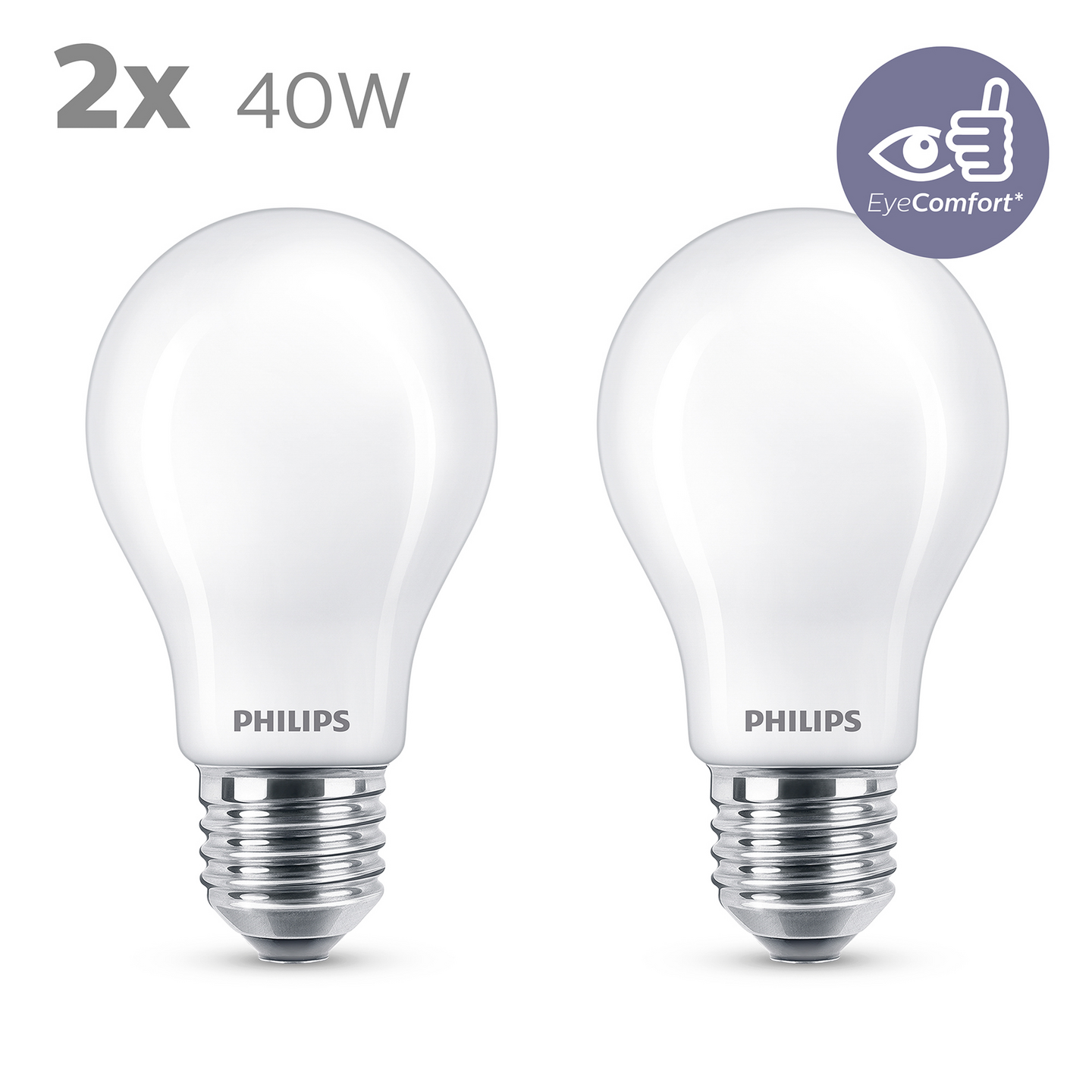 Philips LED vakiolamppu 40W A60 E27 2700K 470lm 2kpl