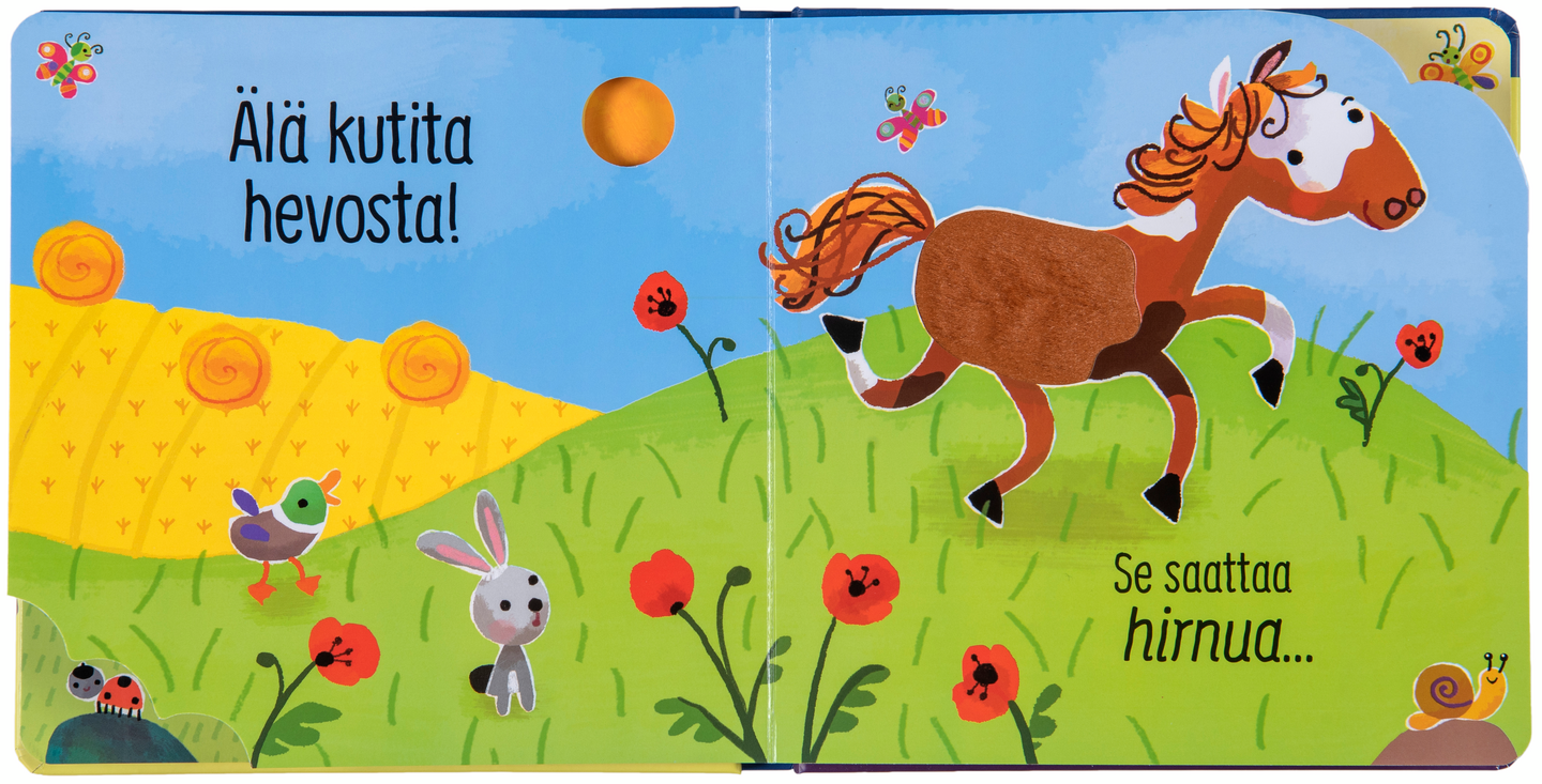 Älä kutita possua ääni- ja koskettelukirja 1-2v