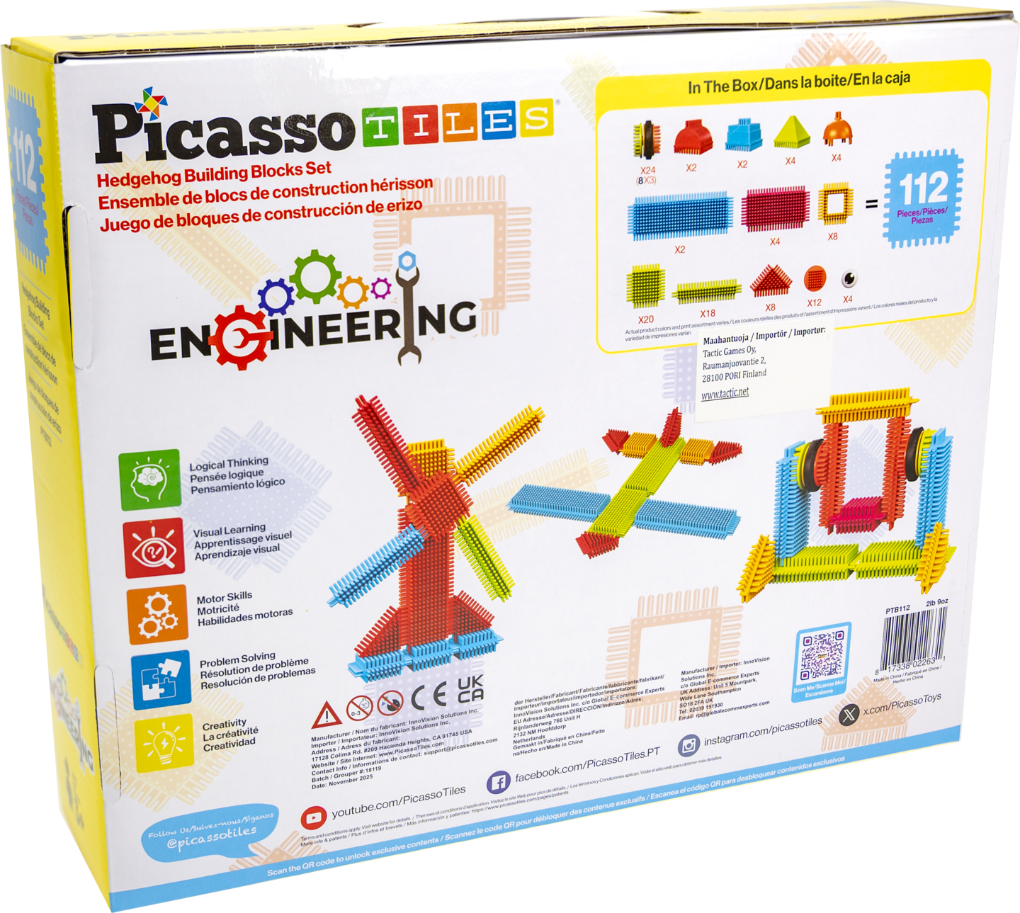 PicassoTiles Bristlelock 112 osaa lelu