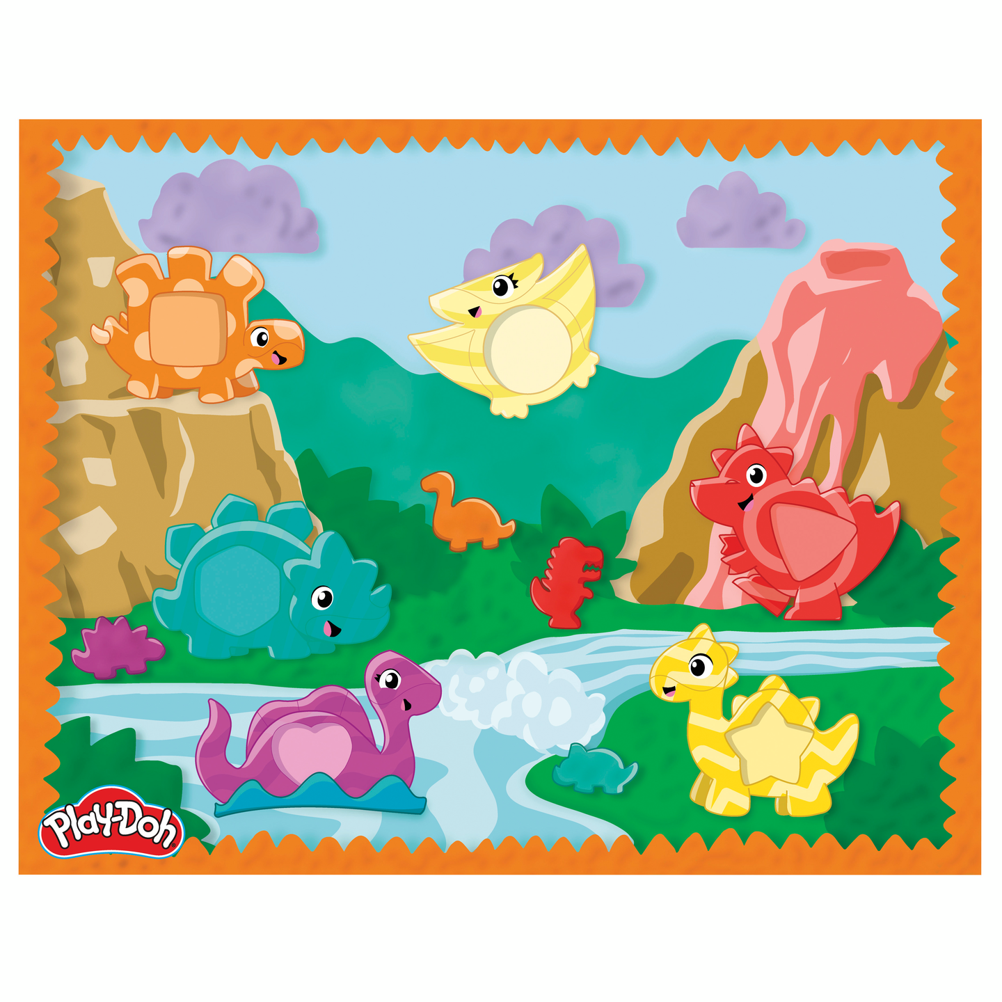 Play-Doh muoto ja väri dino aloitussetti
