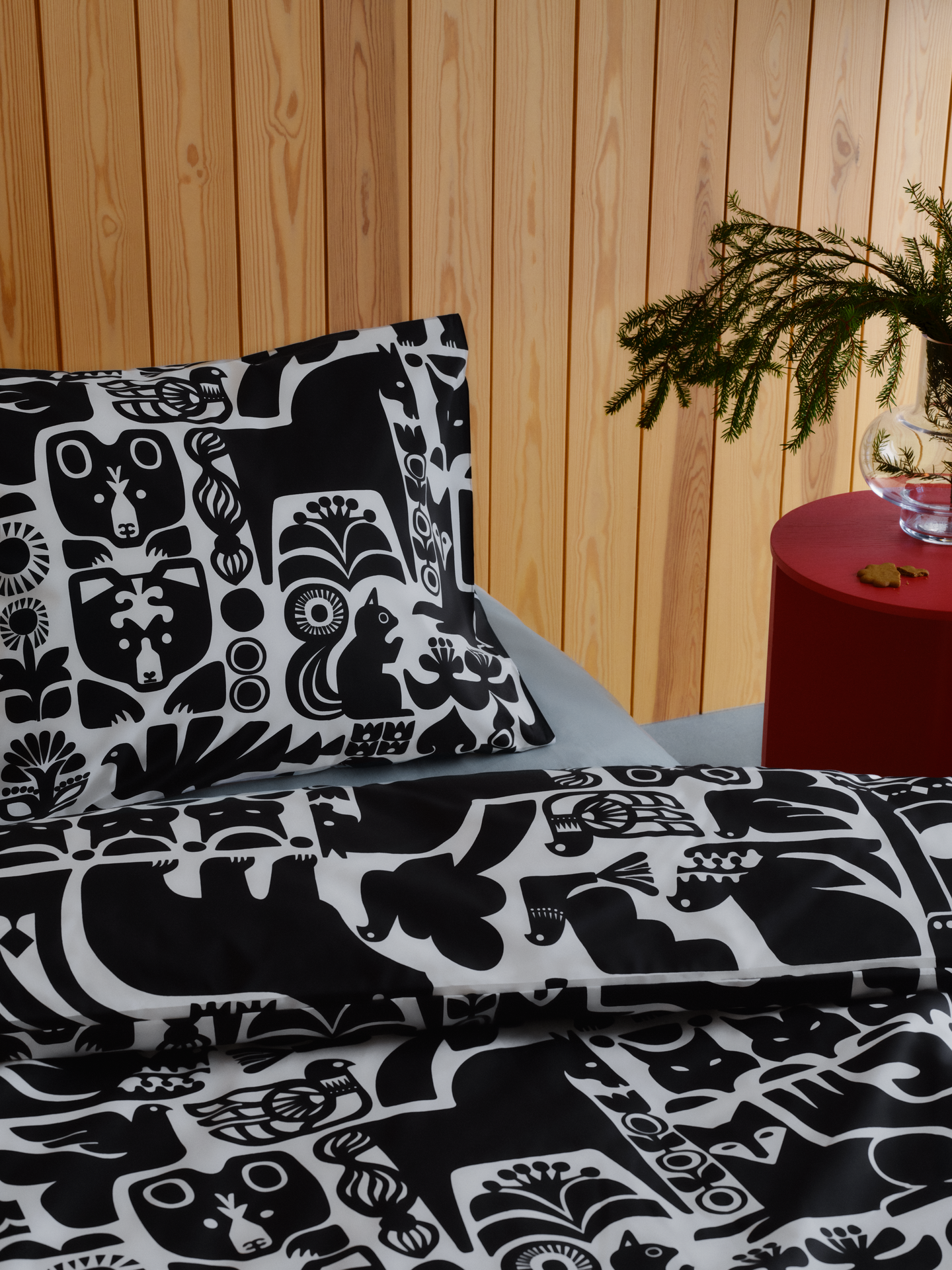 Marimekko Kanteleen kutsu pussilakanasetti 150x210 cm musta