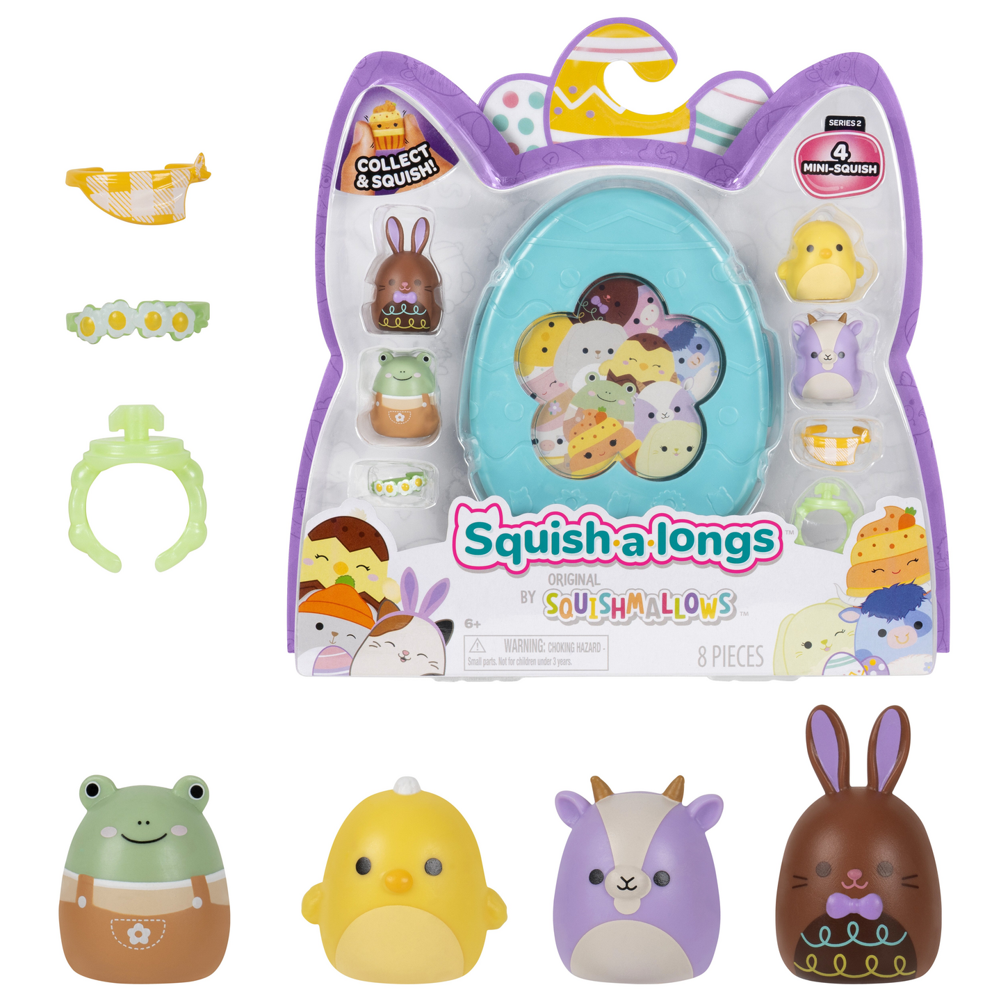 Squish-a-longs Kevät 2,5 cm 4 kpl ja kot