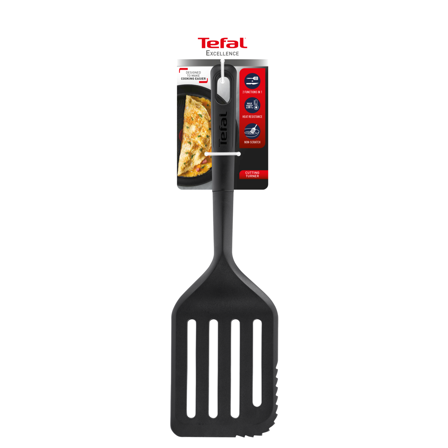 Tefal Excellence 2in1 paistolasta leikkuureunalla