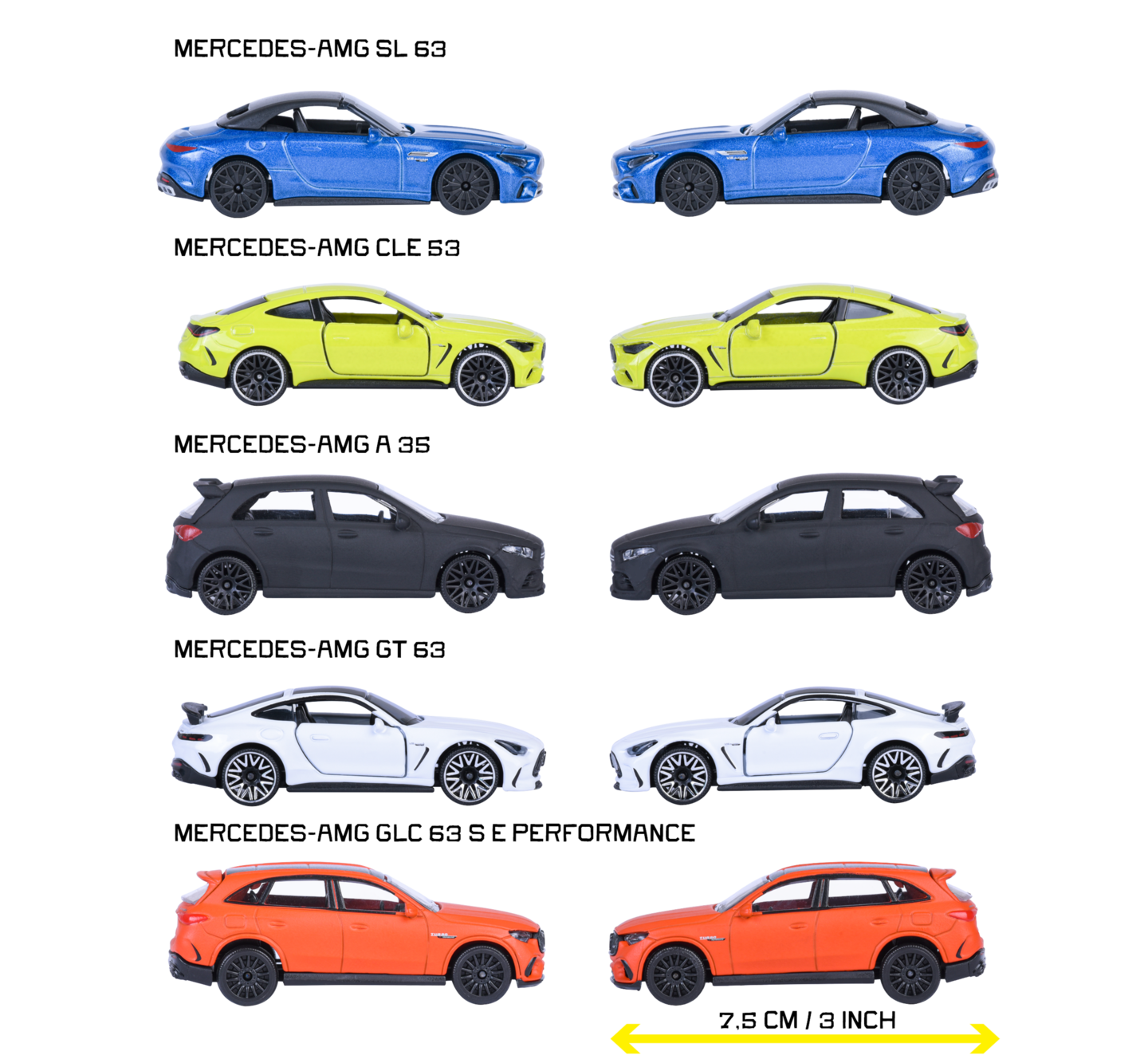 Mercedes-AMG 5 auton lahjapkt, die-cast