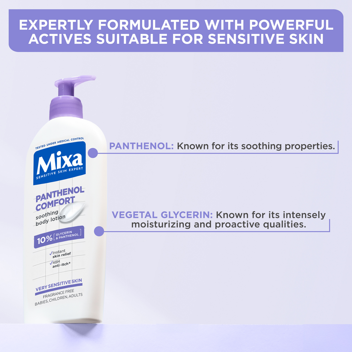 Mixa Panthenol Vartalovoide Rauhoittava vartalovoide erittäin herkälle iholle 250ml
