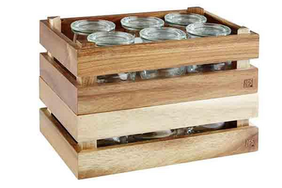 Superbox laatikko GN 1/4 kork. 10,5 cm akaasia puu