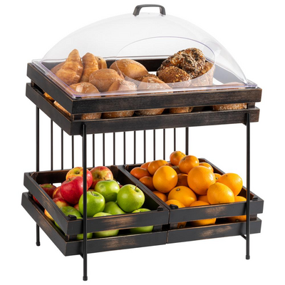APS buffet-teline GN 1/1 49x38,5x48 cm musta metalli