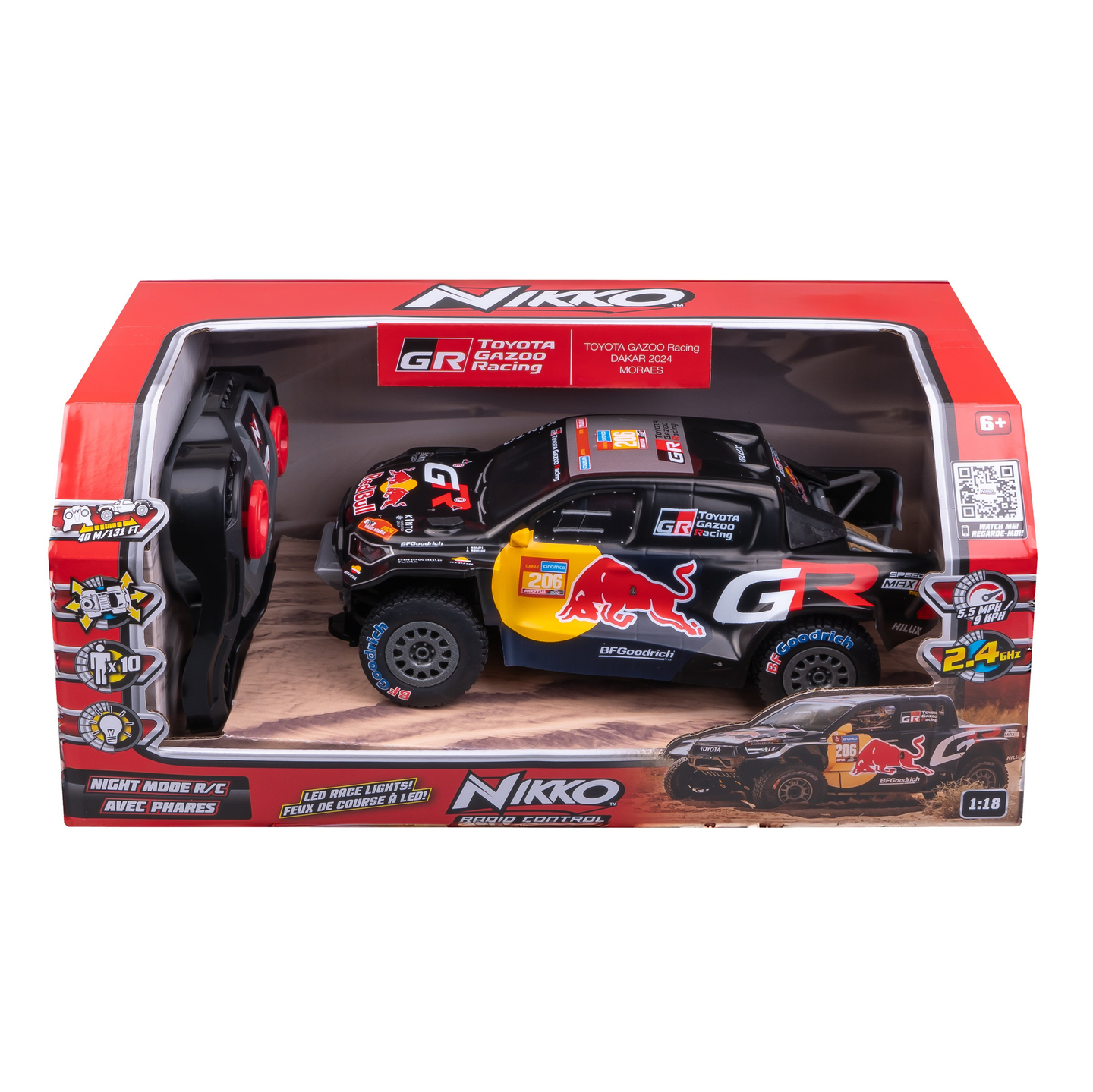 NIKKO Dakar Toyota Gazoo Racing Dakar 2024 Moraes 1:18 RC-auto
