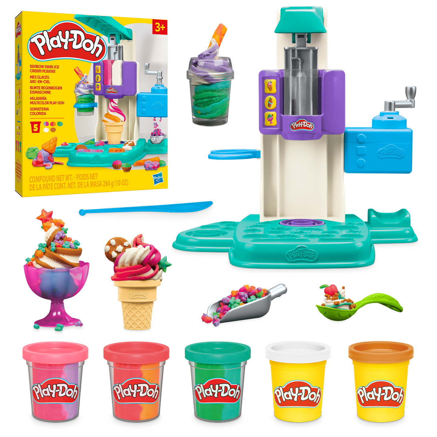 Play-Doh Rainbow Swirl Ice Cream leikkisetti