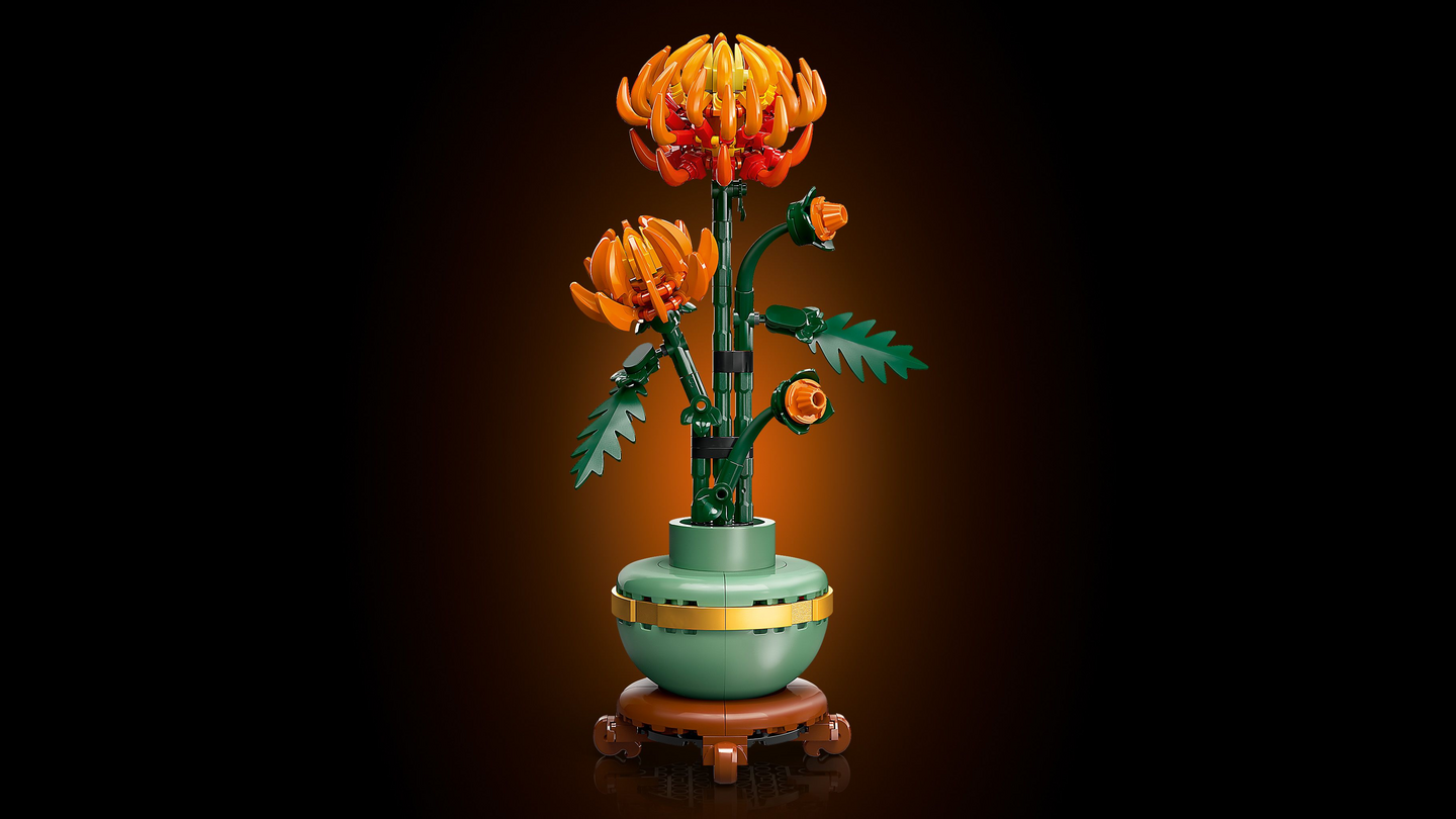 LEGO® Icons Krysanteemi kukkakoristeen rakennussetti 10368