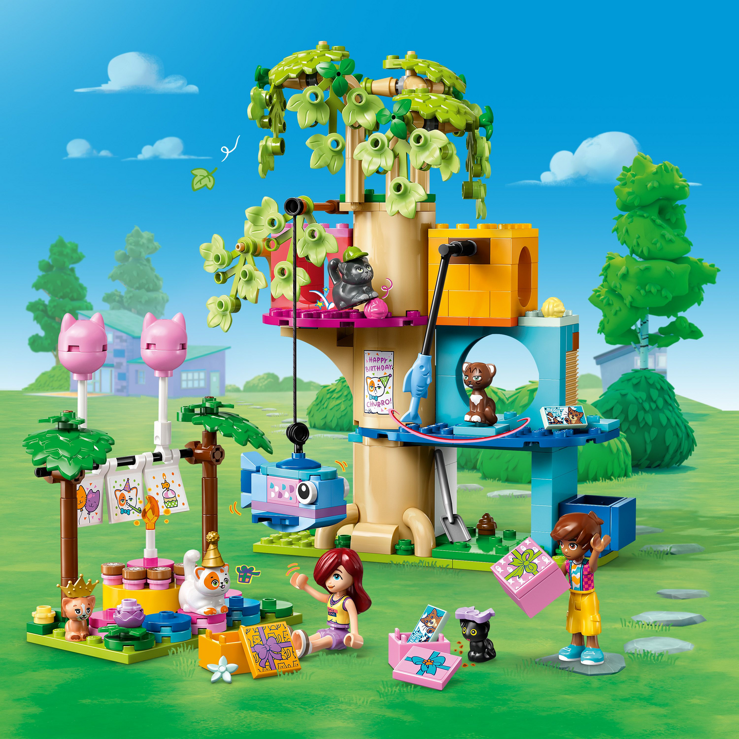 LEGO Friends 42666 Kissan synttärijuhlat ja puumaja